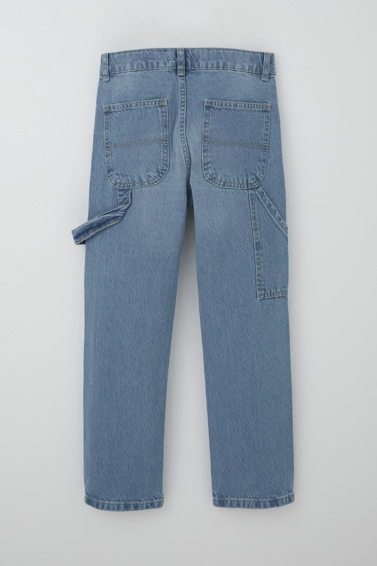 Breeze Erkek Çocuk Jean Pantolon Marangoz Model Açık Mavi (10-14 Yaş)