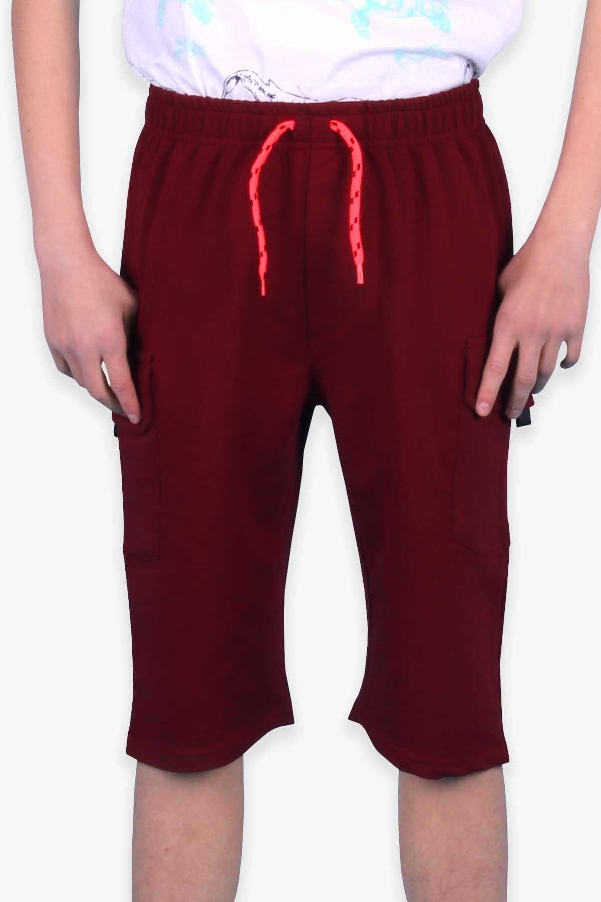 Breeze Erkek Çocuk Kapri Basic Yanları Cepli Bordo (10-12 Yaş)