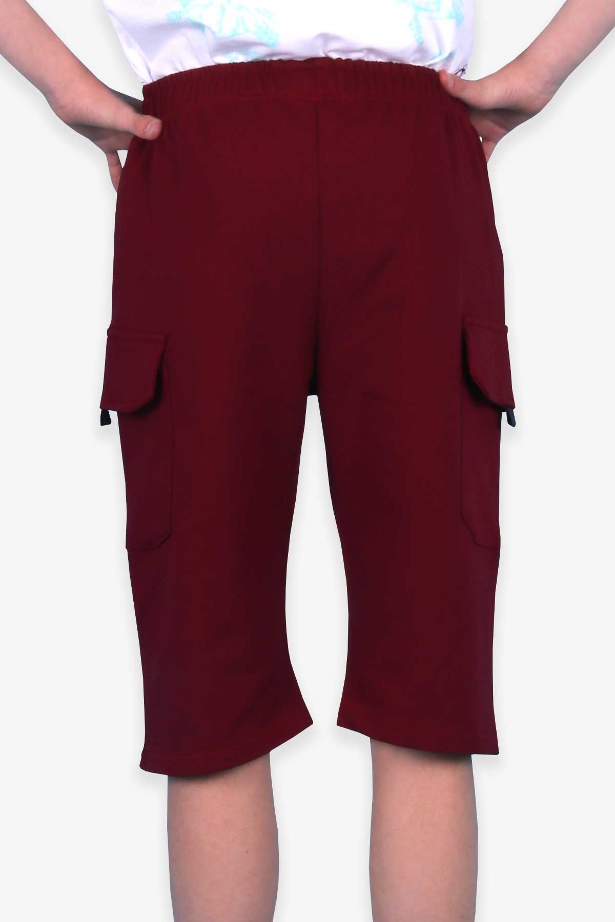 Breeze Erkek Çocuk Kapri Basic Yanları Cepli Bordo (10-12 Yaş)