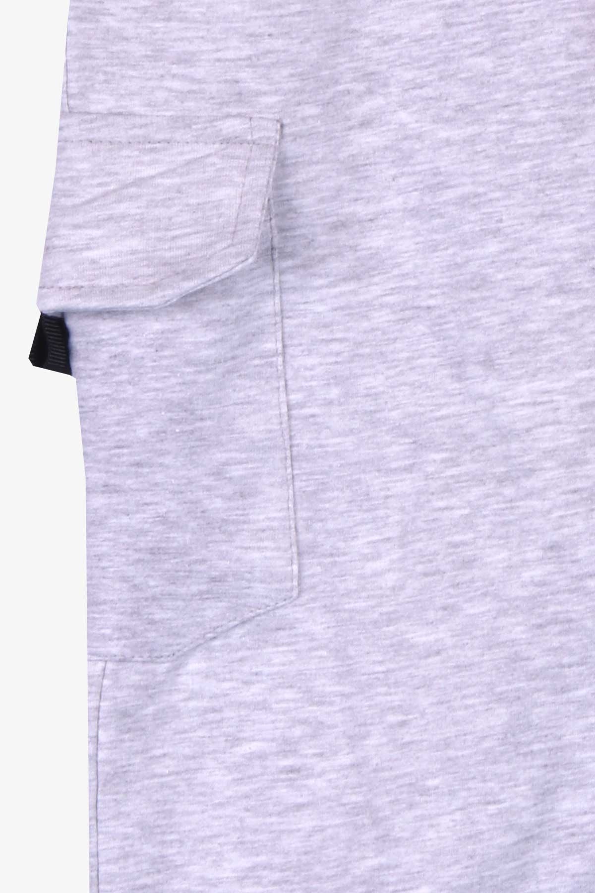 Breeze Erkek Çocuk Kapri Basic Yanları Cepli Açık Gri Melanj (10-14 Yaş)