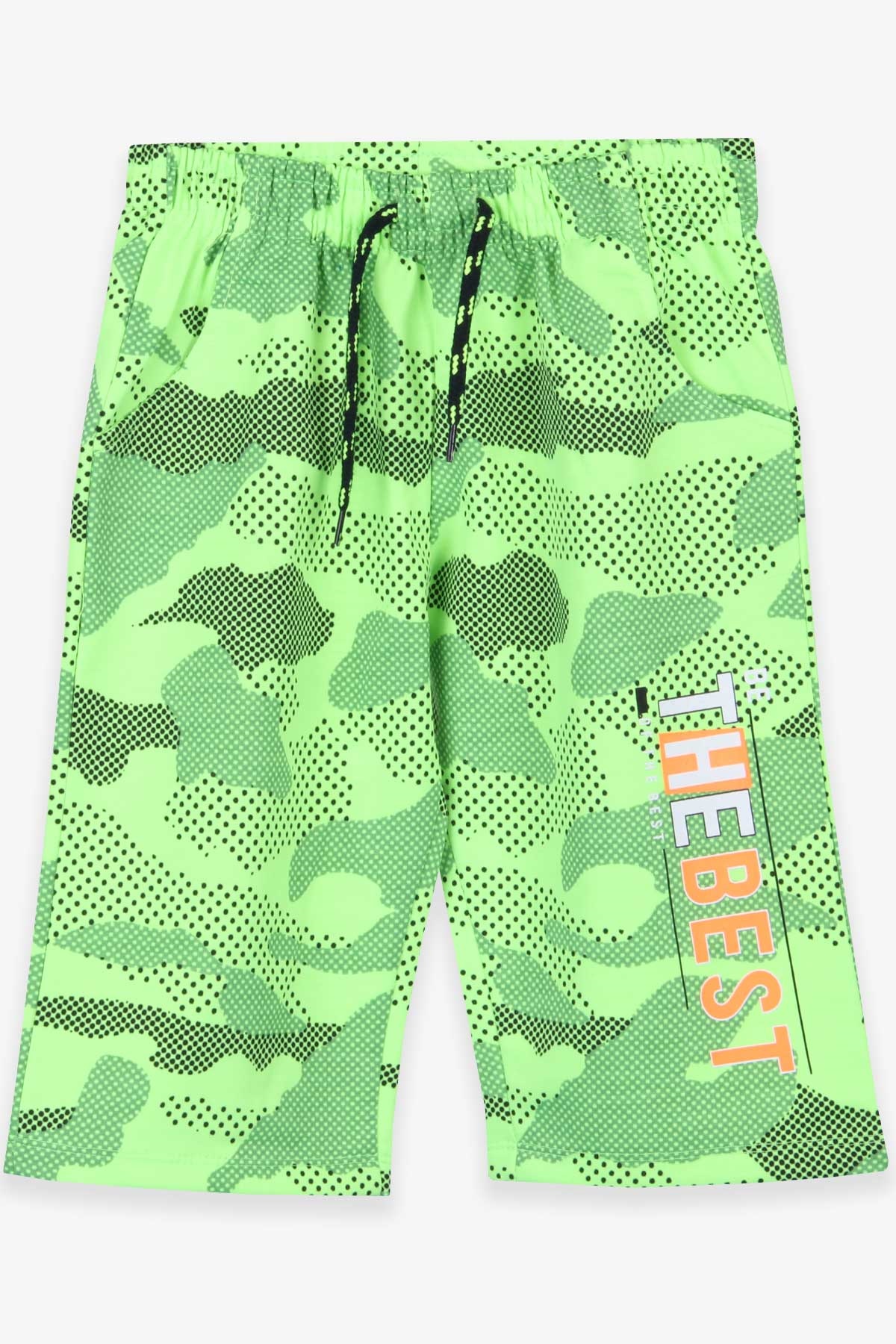 Breeze Erkek Çocuk Kapri Baskılı Neon Yeşil (7-12 Yaş)