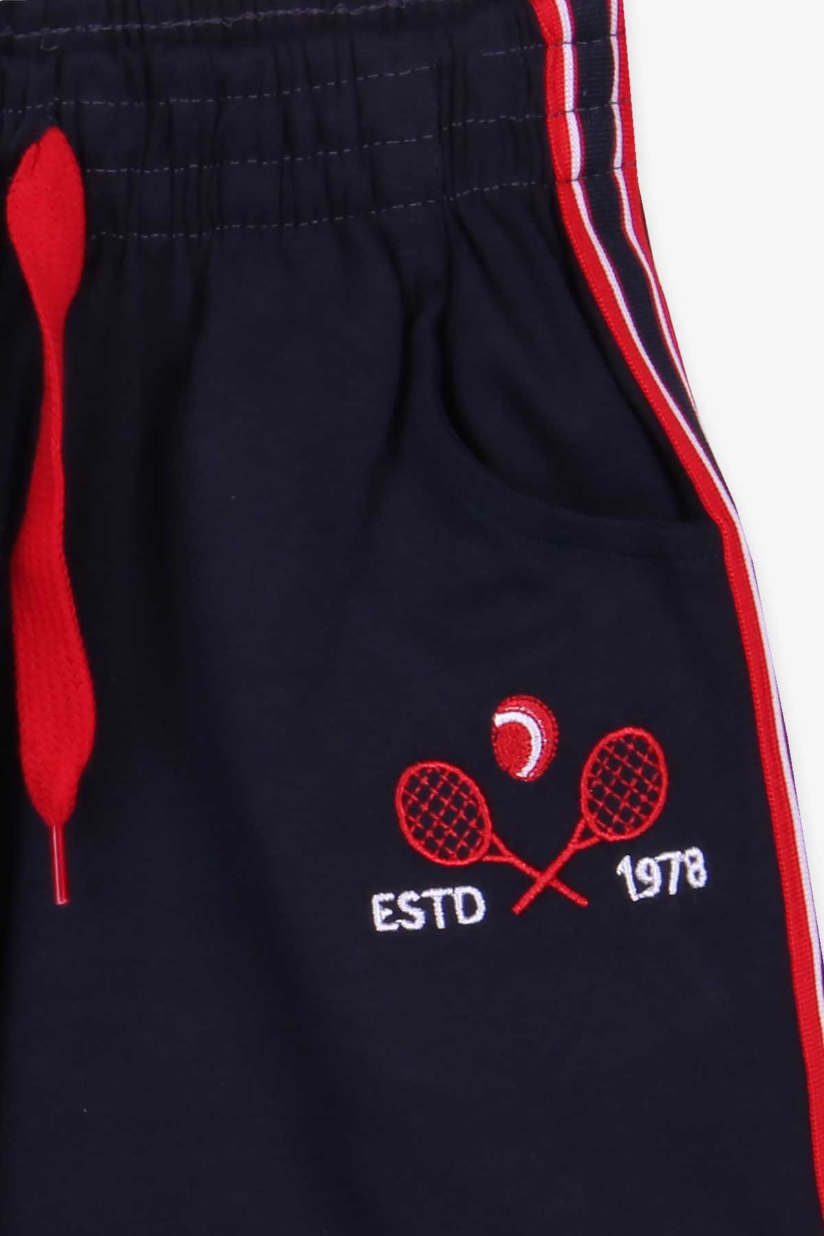 Breeze Erkek Çocuk Kapri Cepli Bağcıklı Tenis Nakışlı Lacivert (7-12 Yaş)