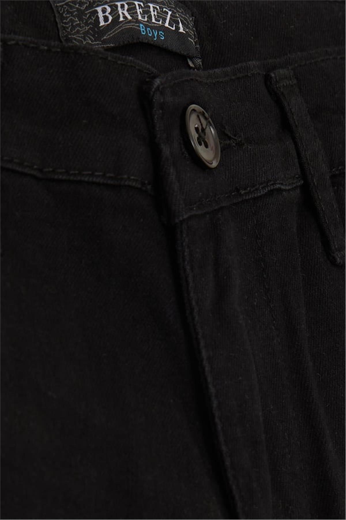 Breeze Erkek Çocuk Kapri Cepli Düğmeli Siyah (8-14 Yaş)