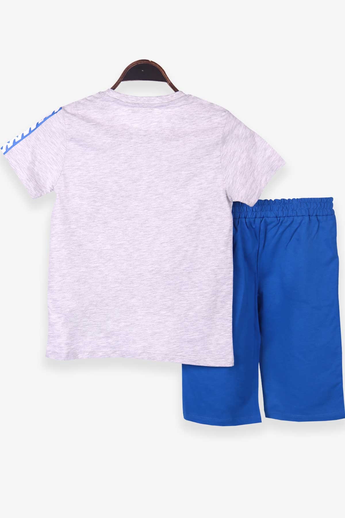 Breeze Erkek Çocuk Kapri Takım Baskılı Açık Gri Melanj (8-14 Yaş)