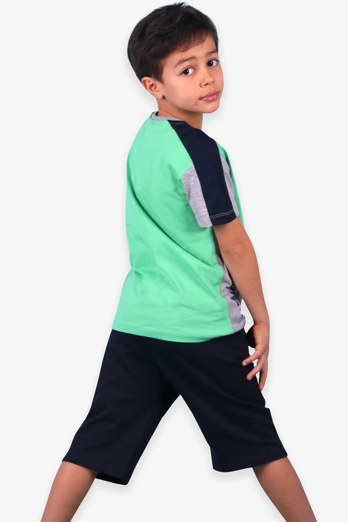Breeze Erkek Çocuk Kapri Takım Baskılı Yeşil (6-12 Yaş)