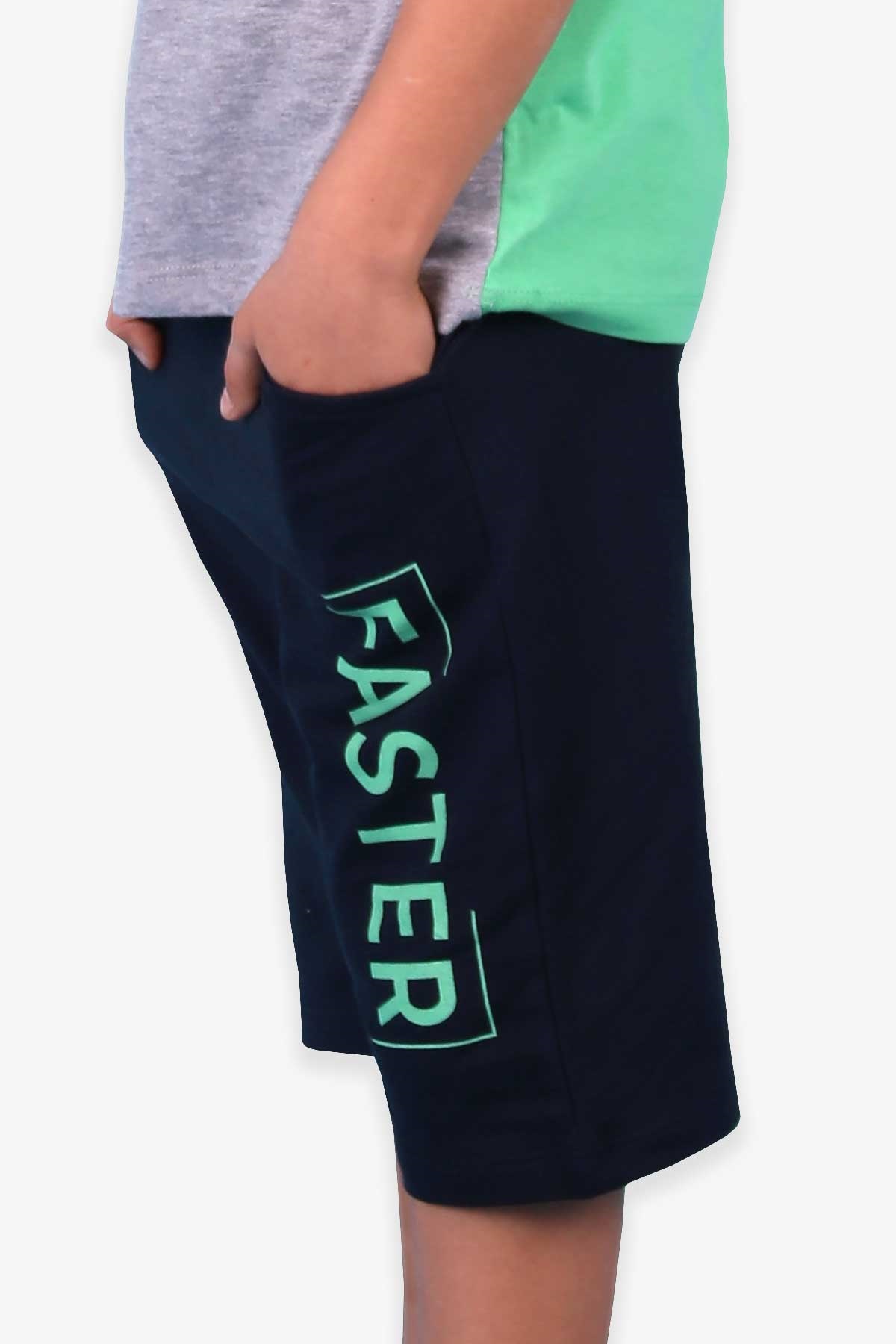 Breeze Erkek Çocuk Kapri Takım Baskılı Yeşil (6-12 Yaş)