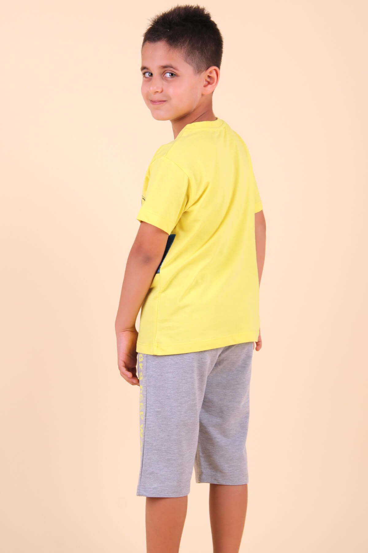 Breeze Erkek Çocuk Kapri Takım Çapa Desenli Sarı (5-10 Yaş)