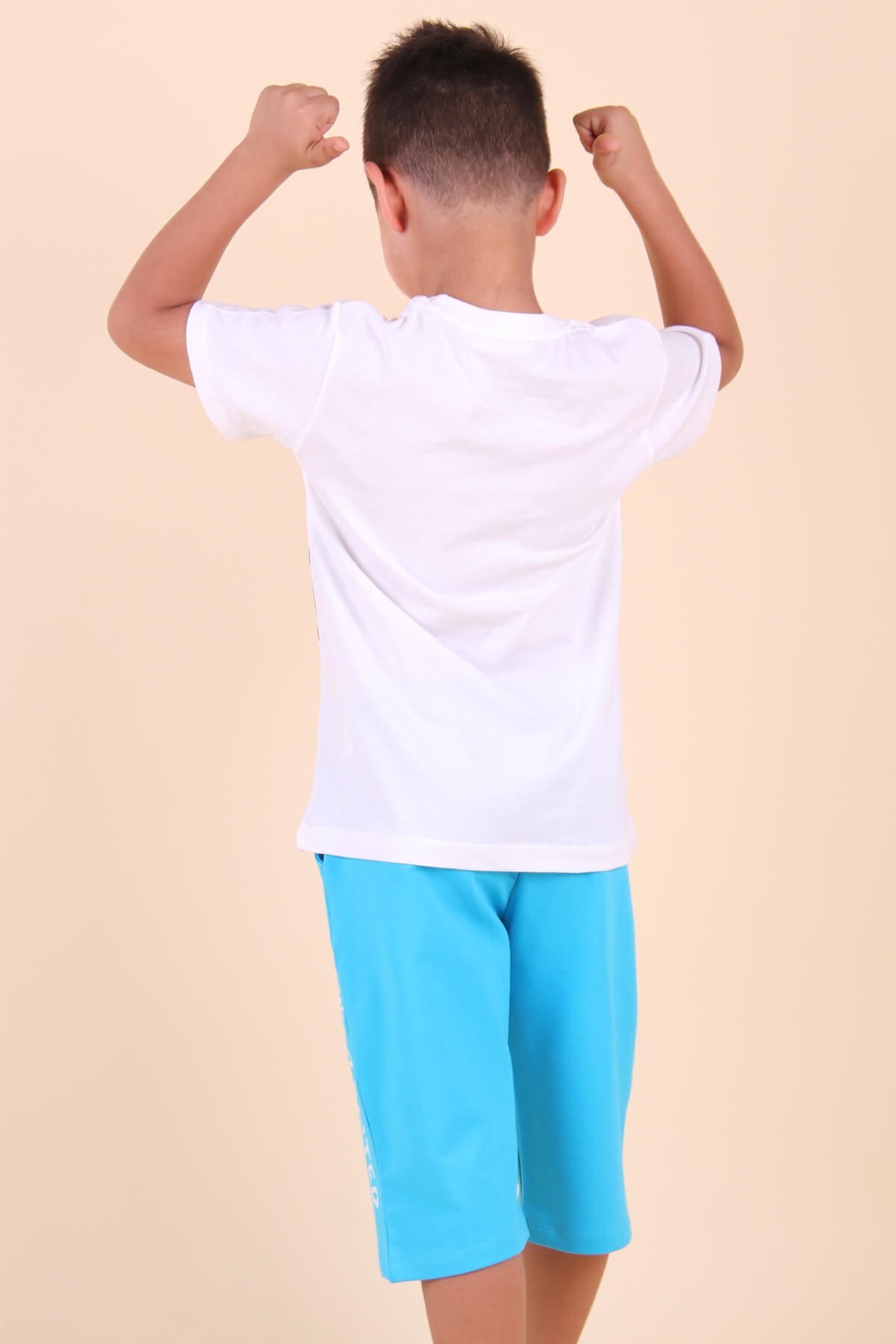 Breeze Erkek Çocuk Kapri Takım Çapa Desenli Mavi (5-10 Yaş)