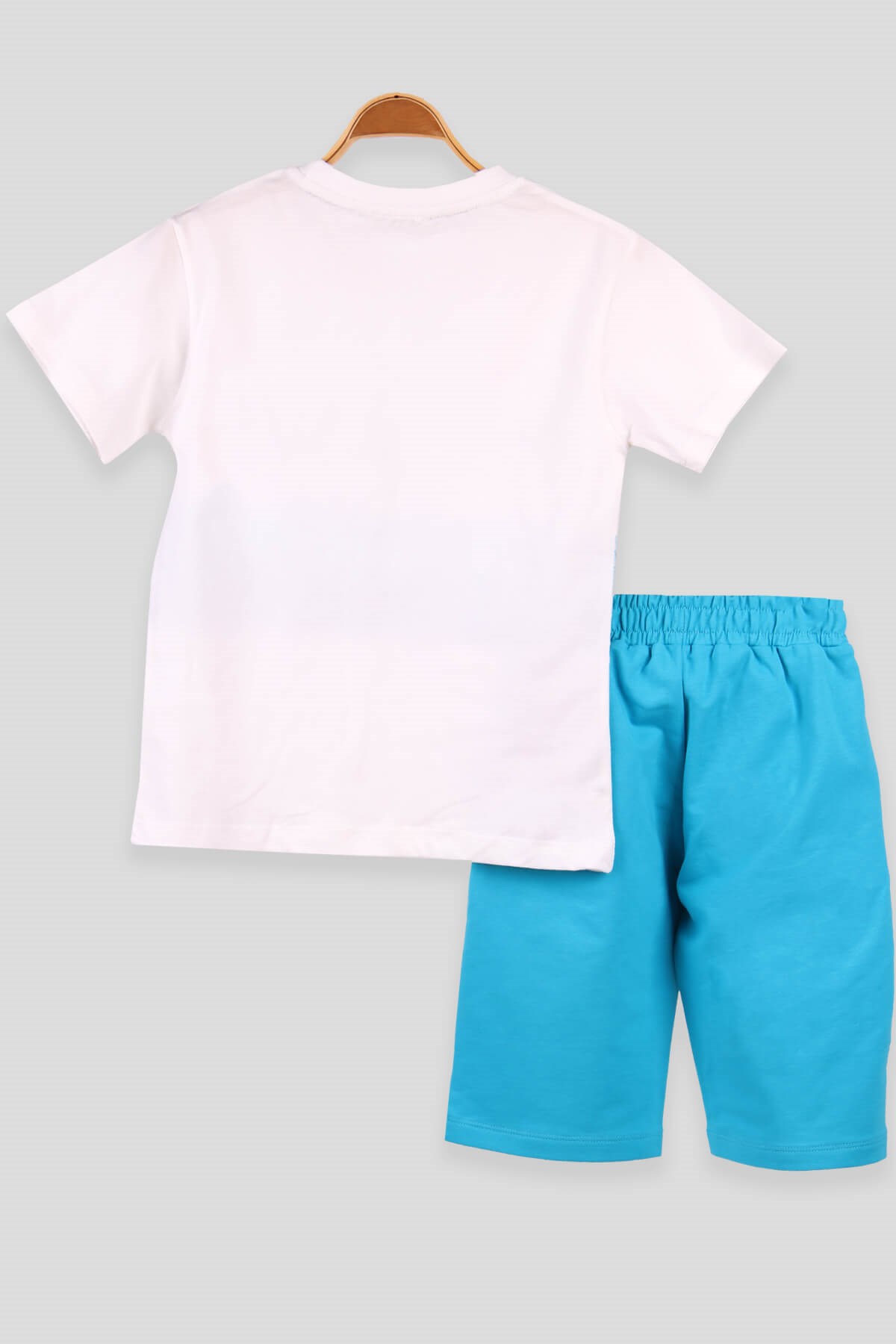 Breeze Erkek Çocuk Kapri Takım Desenli Mavi (5-10 Yaş)