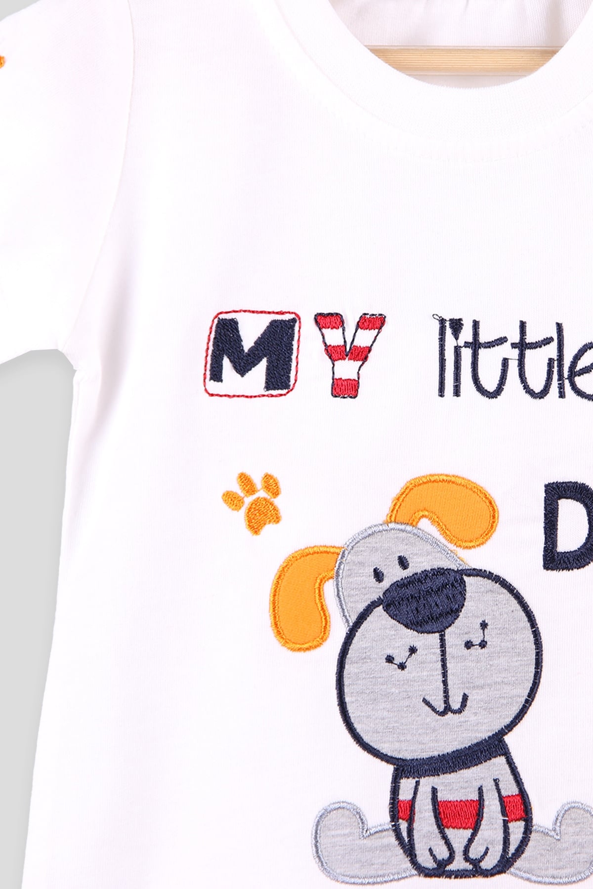 Breeze Erkek Çocuk Kapri Takım Köpek Nakışlı My Little Dog Ekru (9 Ay-3 Yaş)