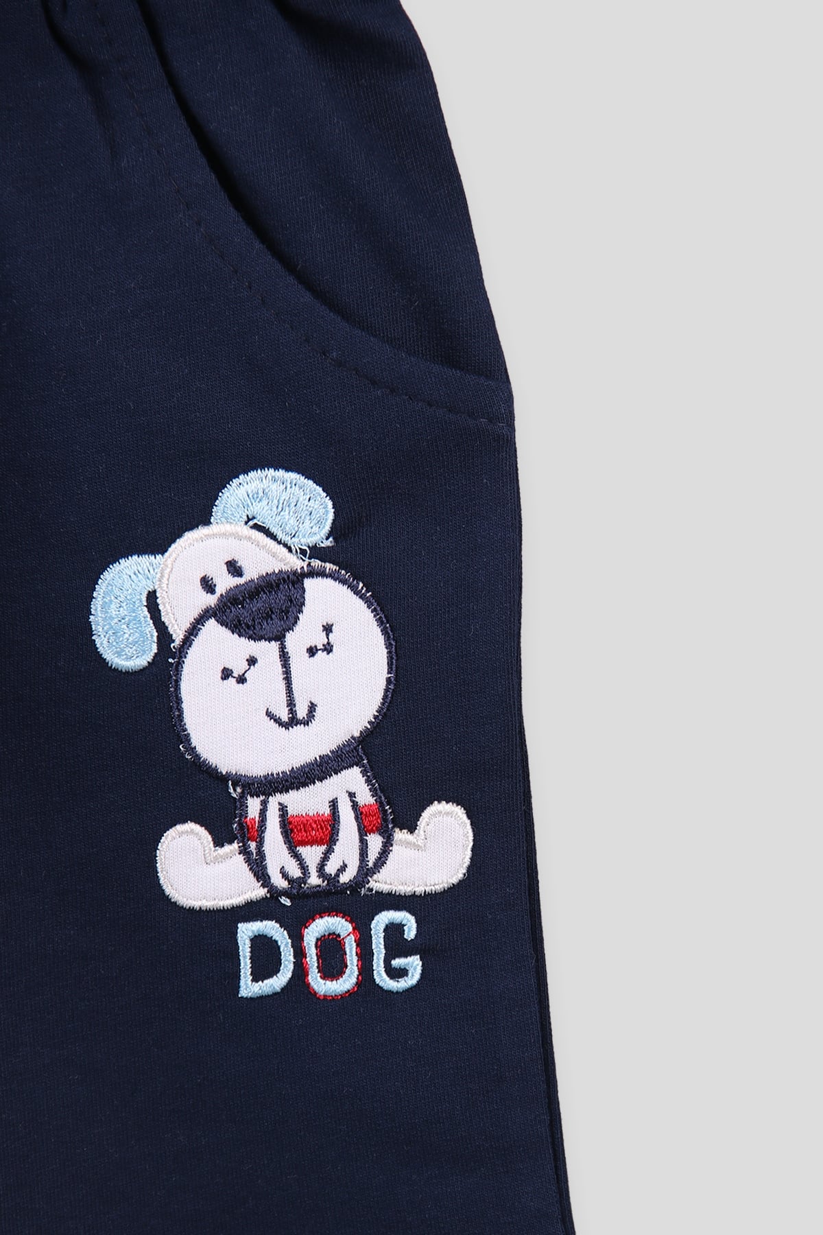 Breeze Erkek Çocuk Kapri Takım Köpek Nakışlı My Little Dog Gri (9 Ay-3 Yaş)