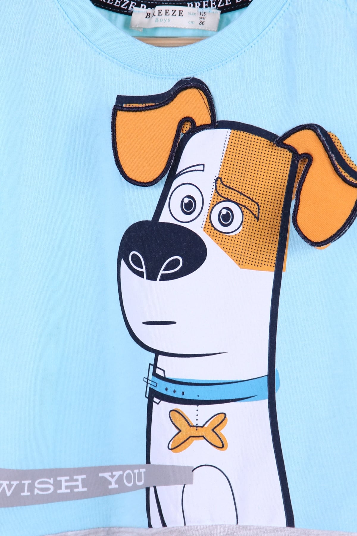 Breeze Erkek Çocuk Kapri Takım Kulakları Hareketli Köpek Turkuaz (1.5-5 Yaş)