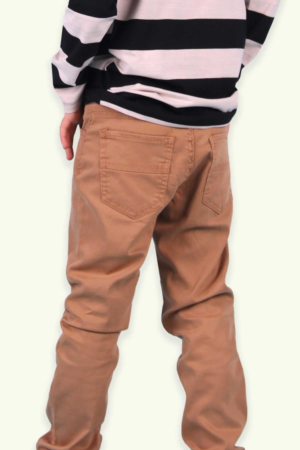 Breeze Erkek Çocuk Keten Pantolon Basic Açık Kahverengi (8-16 Yaş)