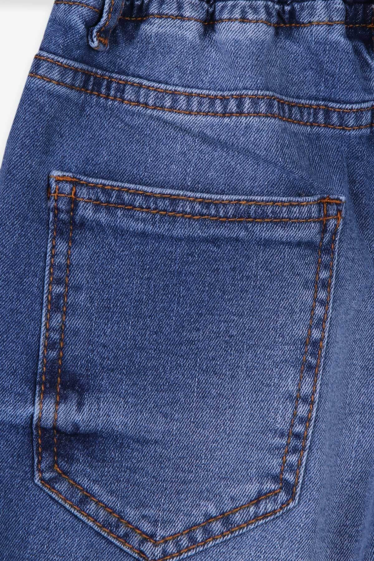 Breeze Erkek Çocuk Kot Kapri Beli Lastikli Mavi (5-14 Yaş)