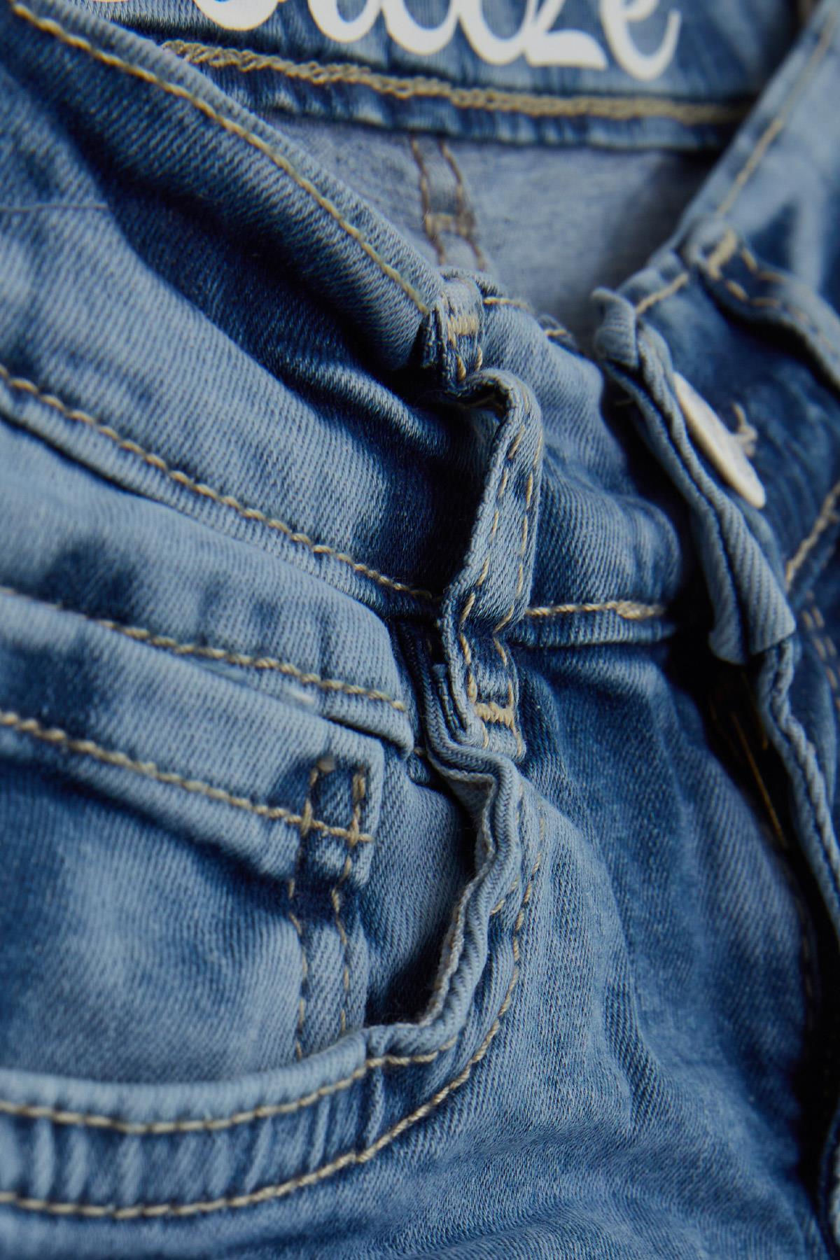 Breeze Erkek Çocuk Kot Pantolon Arka Cepleri Nakışlı Mavi (2-5 Yaş)