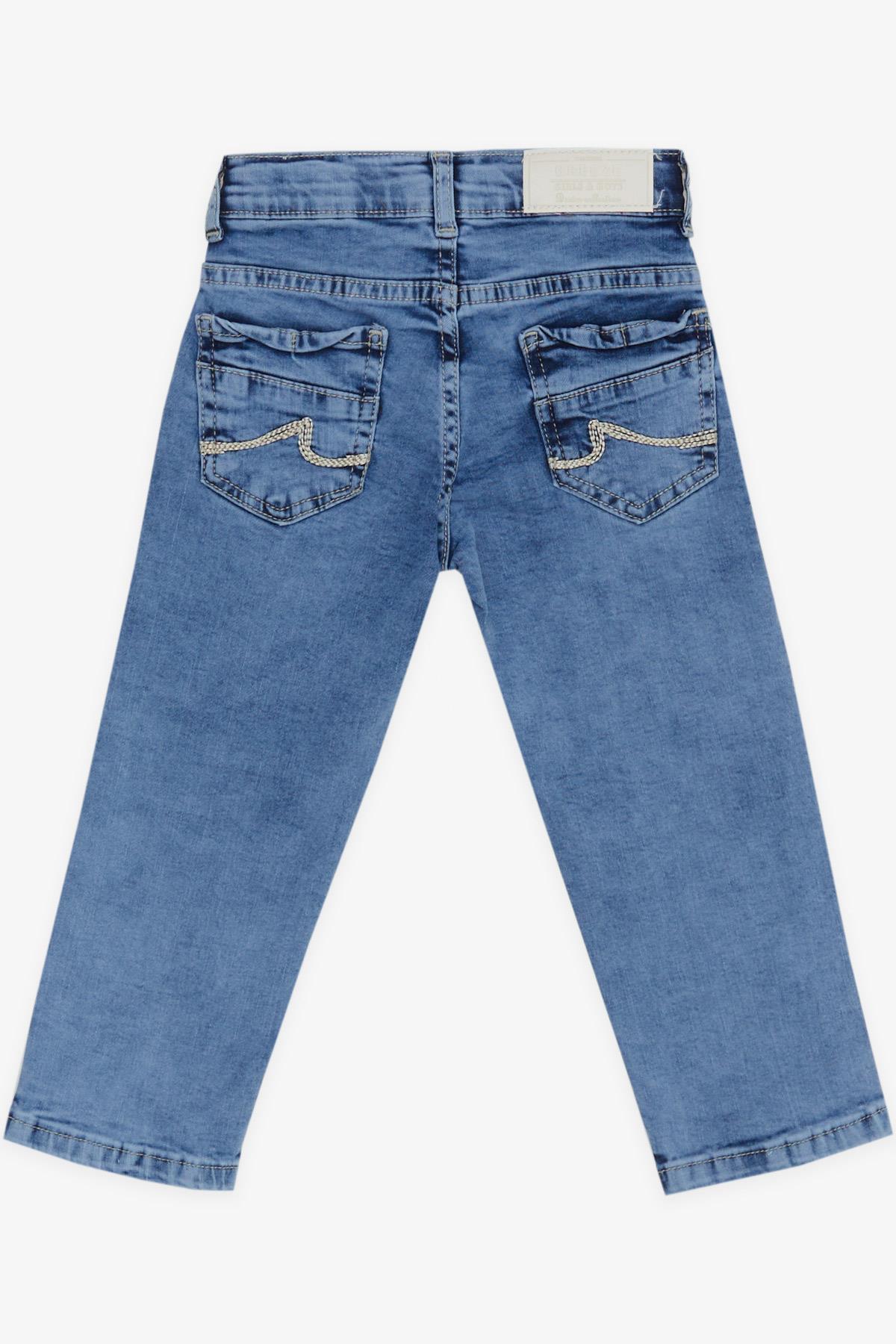 Breeze Erkek Çocuk Kot Pantolon Arka Cepleri Nakışlı Mavi (2-5 Yaş)