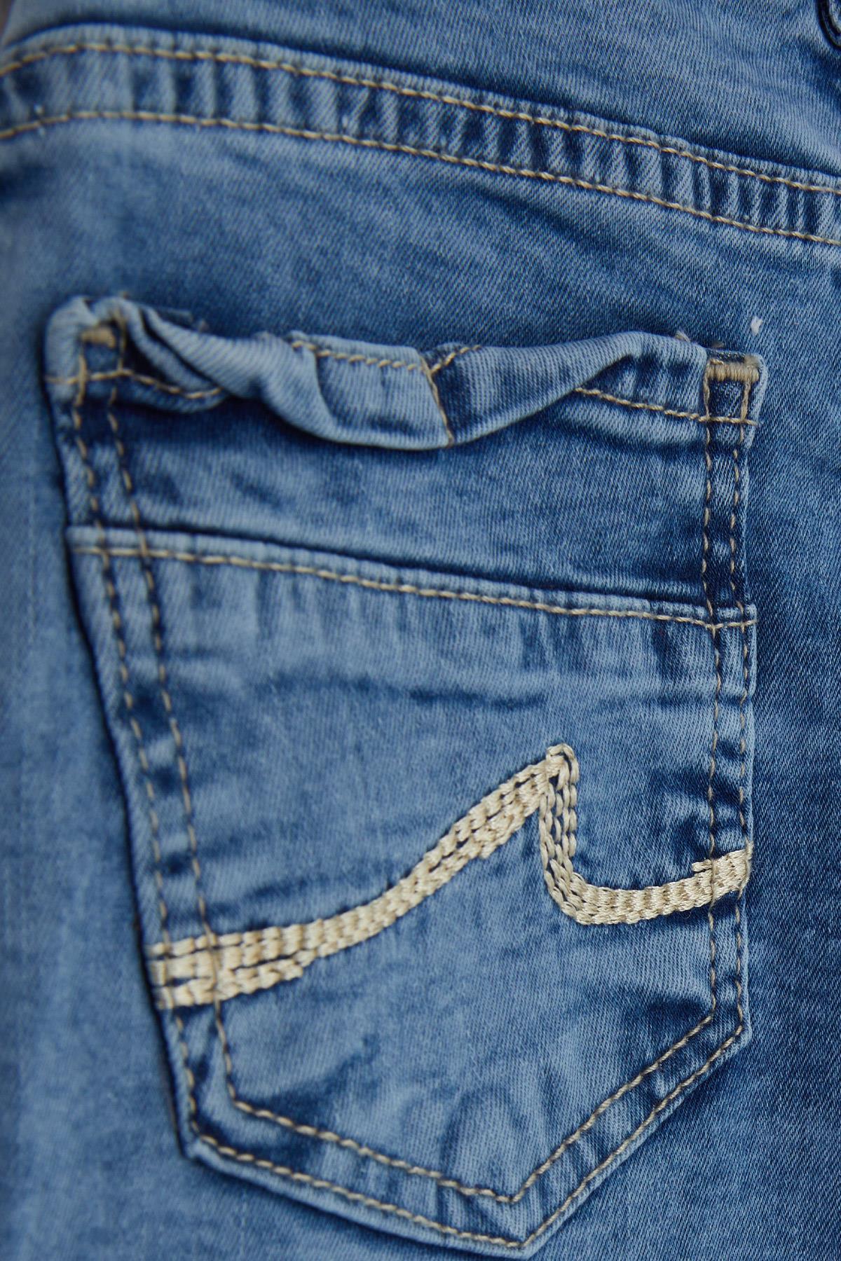 Breeze Erkek Çocuk Kot Pantolon Arka Cepleri Nakışlı Mavi (2-5 Yaş)