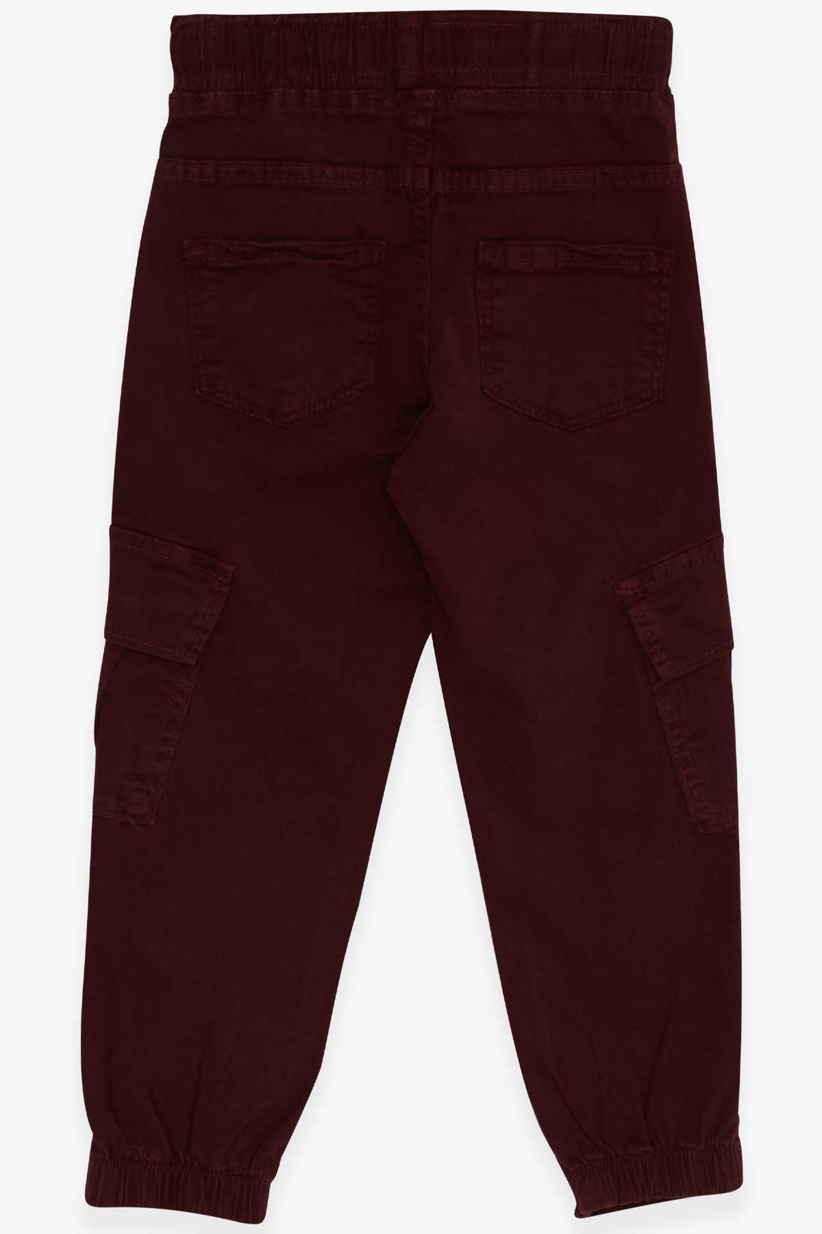 Breeze Erkek Çocuk Kot Pantolon Beli Lastikli Cepli Bordo (3-7 Yaş)