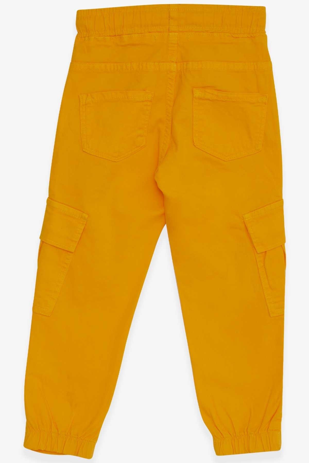 Breeze Erkek Çocuk Kot Pantolon Beli Lastikli Cepli Sarı (3-7 Yaş)