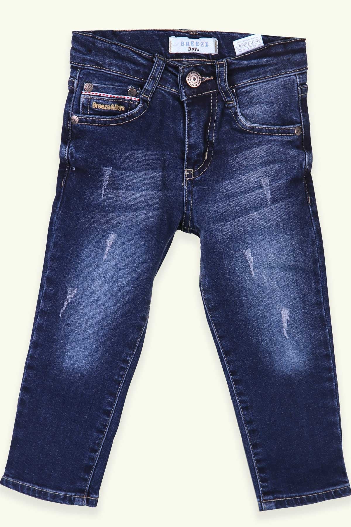Breeze Erkek Çocuk Kot Pantolon Eskitmeli Koyu Mavi (1.5-5 Yaş)