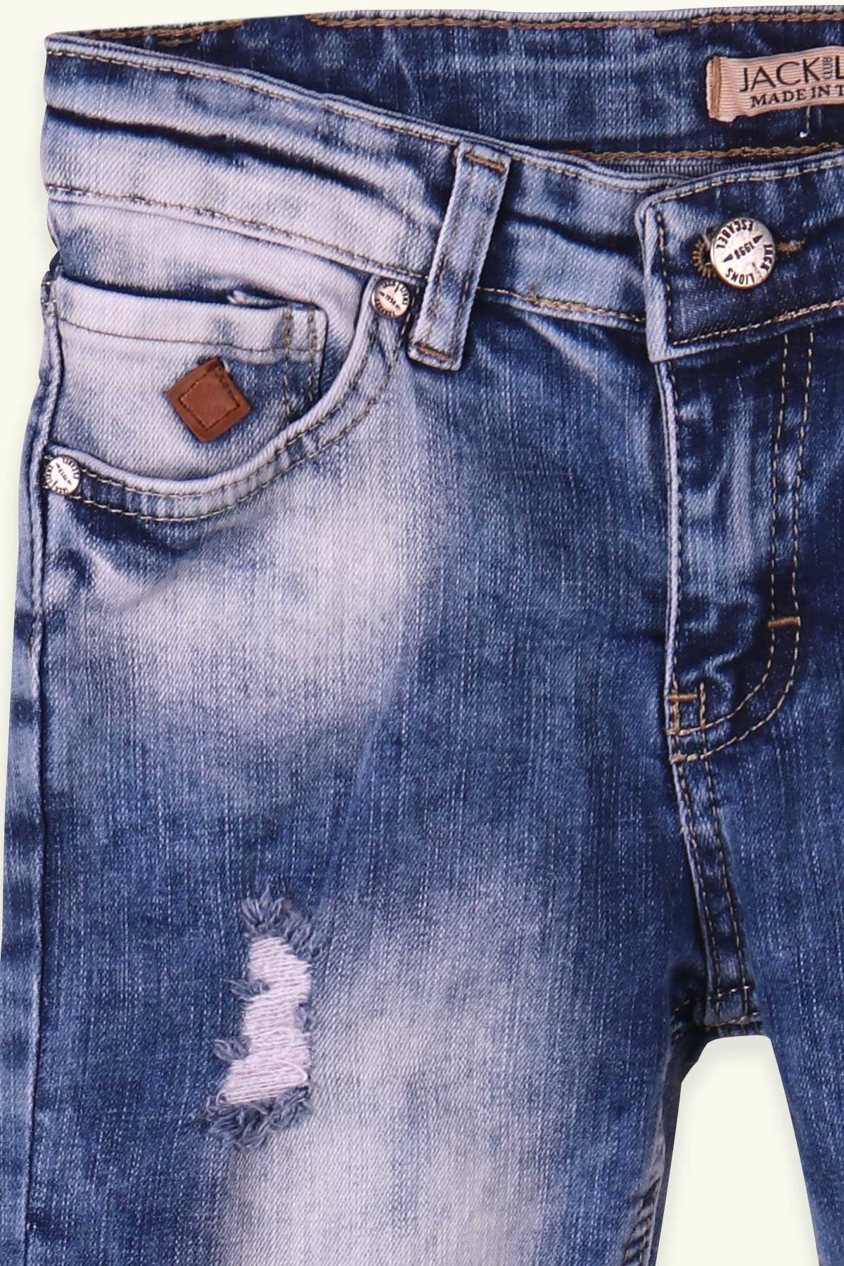 Breeze Erkek Çocuk Kot Pantolon Taşlanmış Mavi (9-10 Yaş)