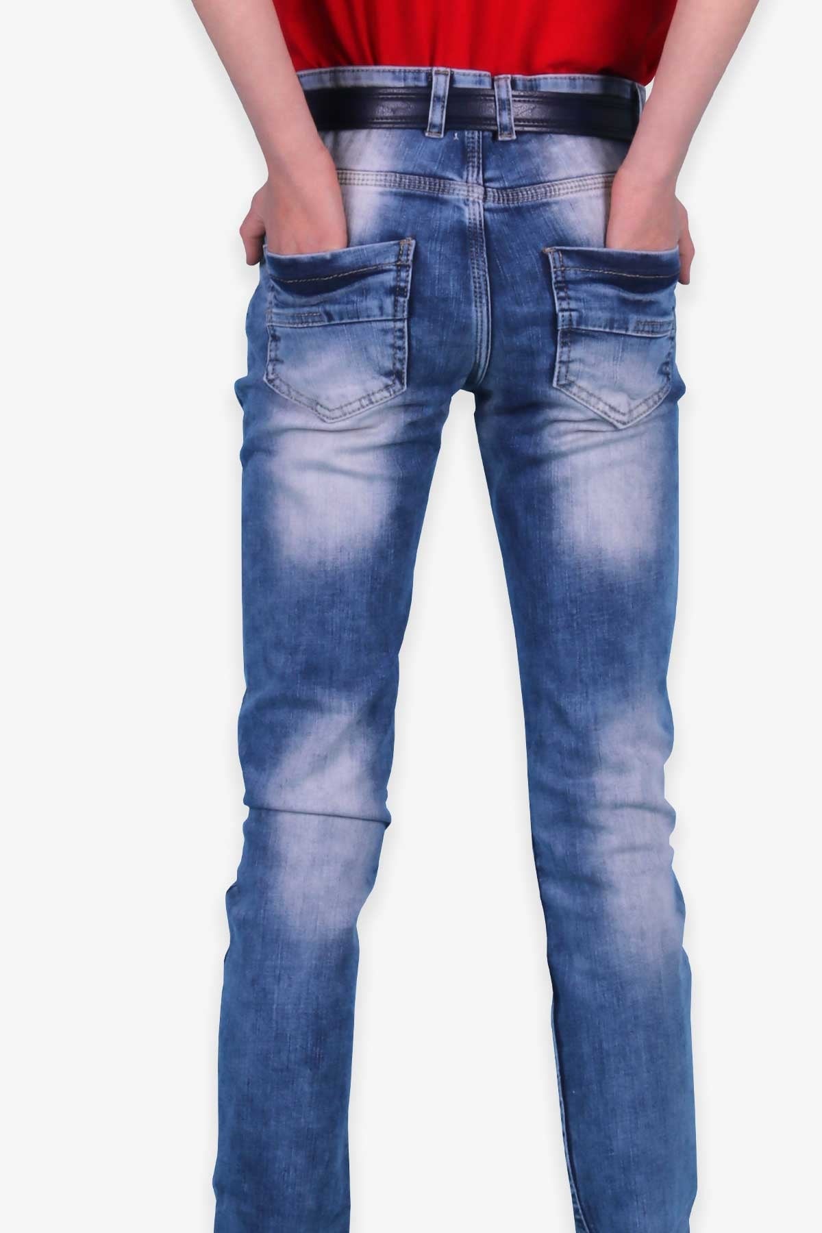 Breeze Erkek Çocuk Kot Pantolon Taşlanmış Mavi (9-10 Yaş)