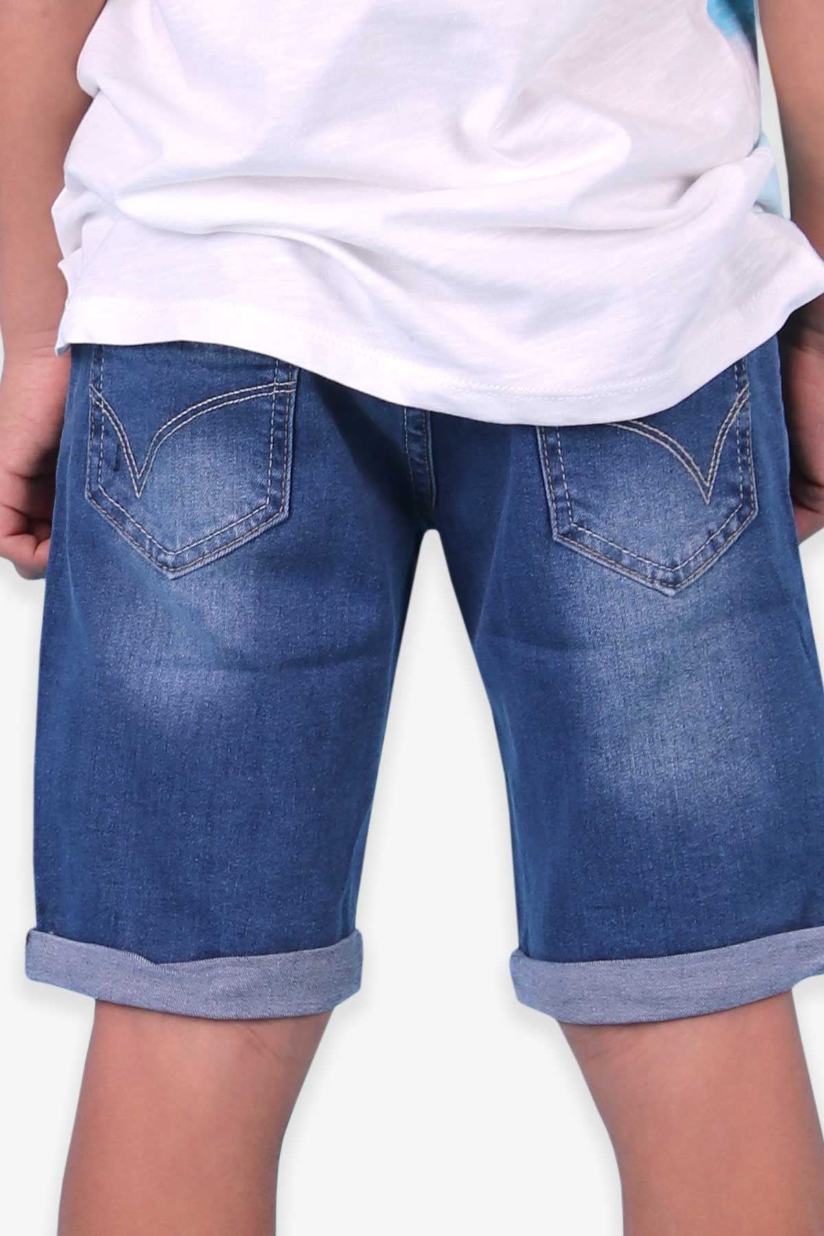 Breeze Erkek Çocuk Kot Şort Cepli Mavi (8-14 Yaş)