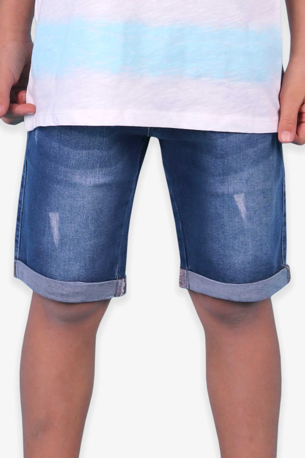 Breeze Erkek Çocuk Kot Şort Cepli Mavi (8-14 Yaş)