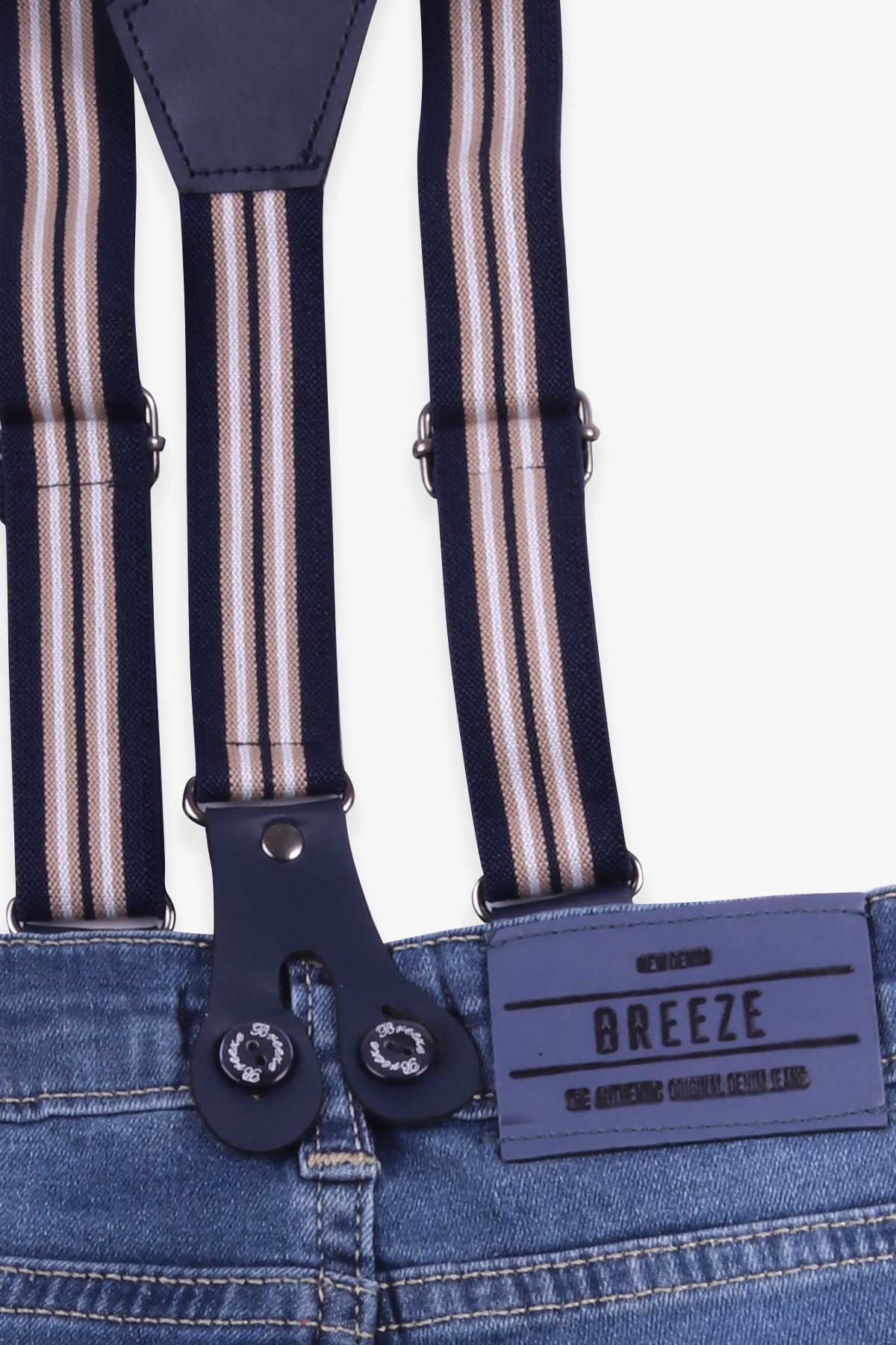 Breeze Erkek Çocuk Kot Şort Eskitme Detaylı Koyu Mavi (3-8 Yaş)