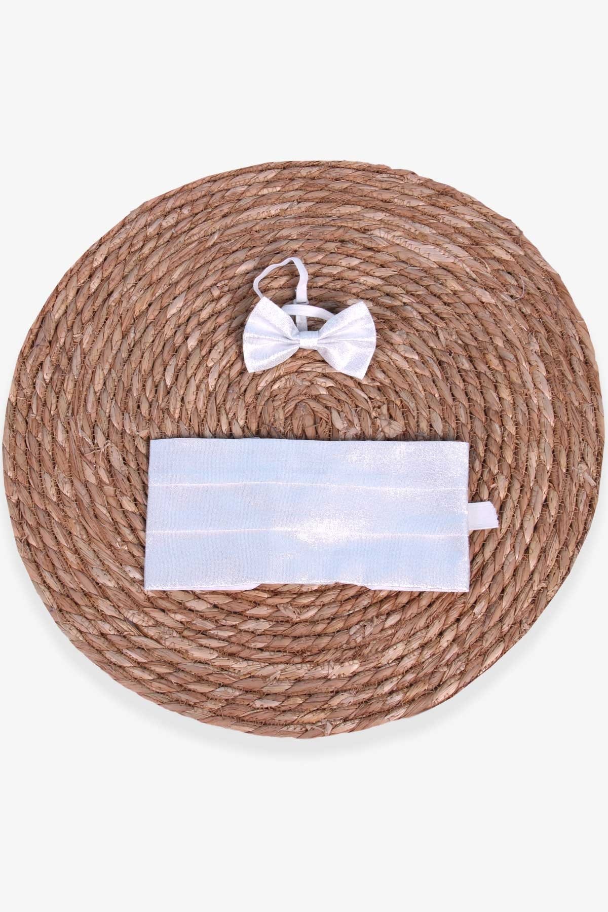 Breeze Erkek Çocuk Kuşak Papyon Gümüş