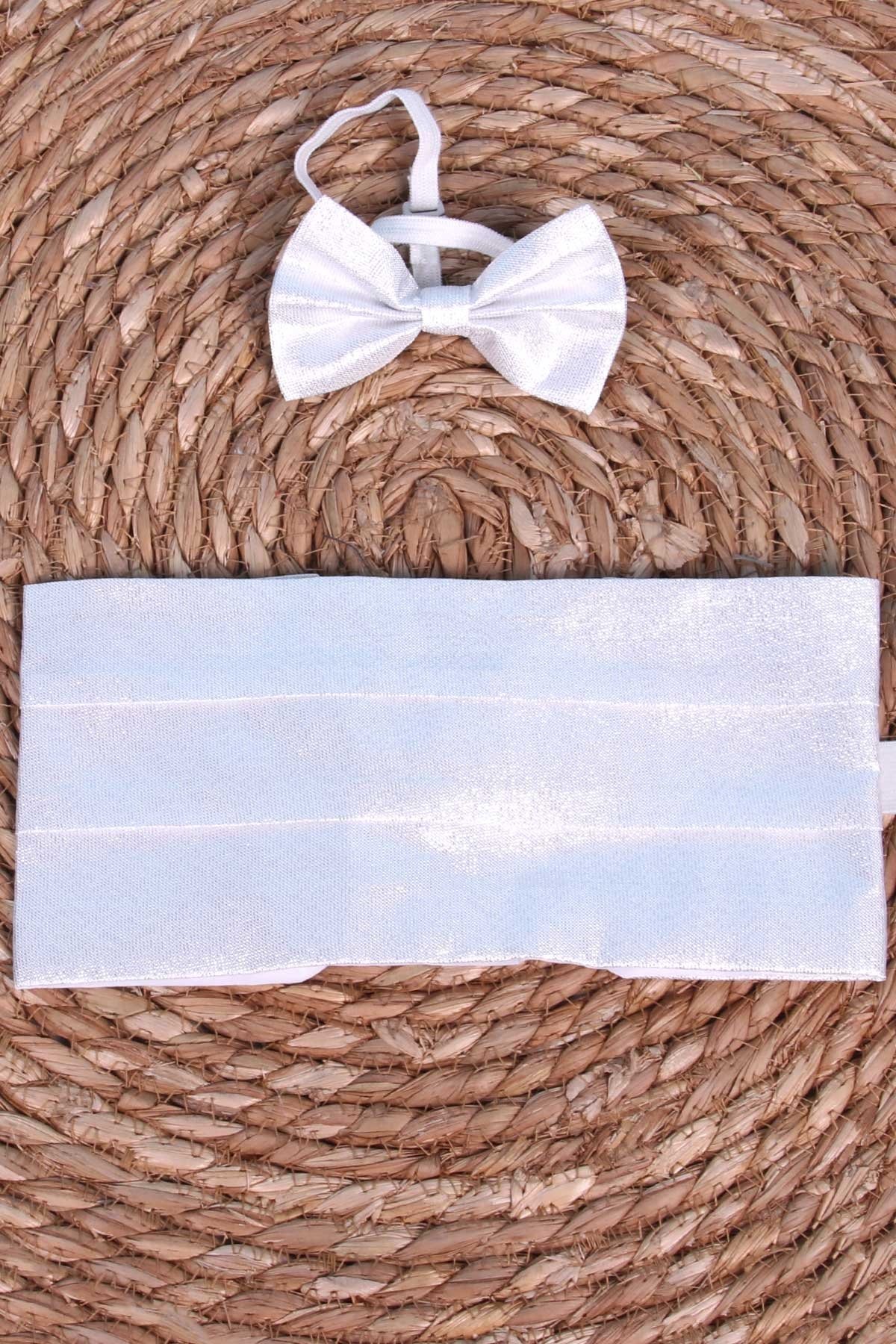 Breeze Erkek Çocuk Kuşak Papyon Gümüş