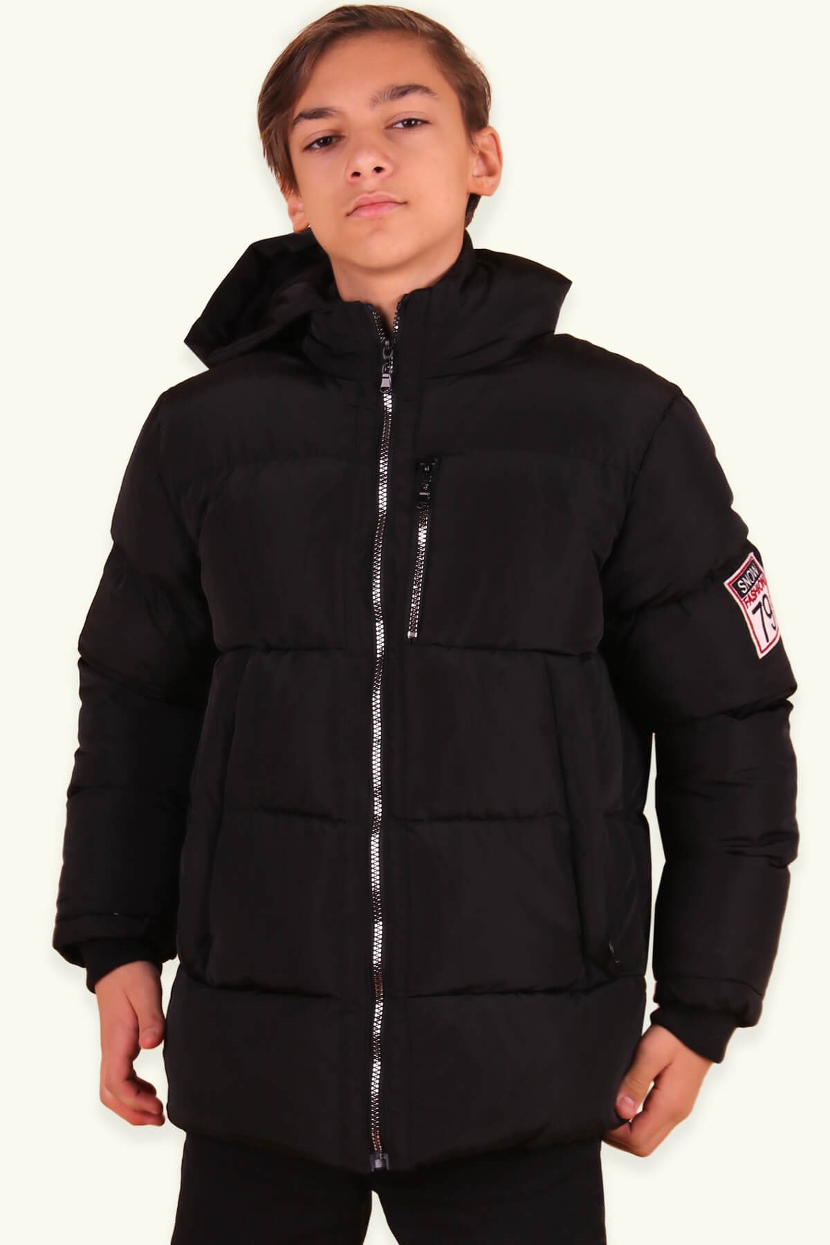 Breeze Erkek Çocuk Mont Fermuarlı Cep Siyah (9-12 Yaş)