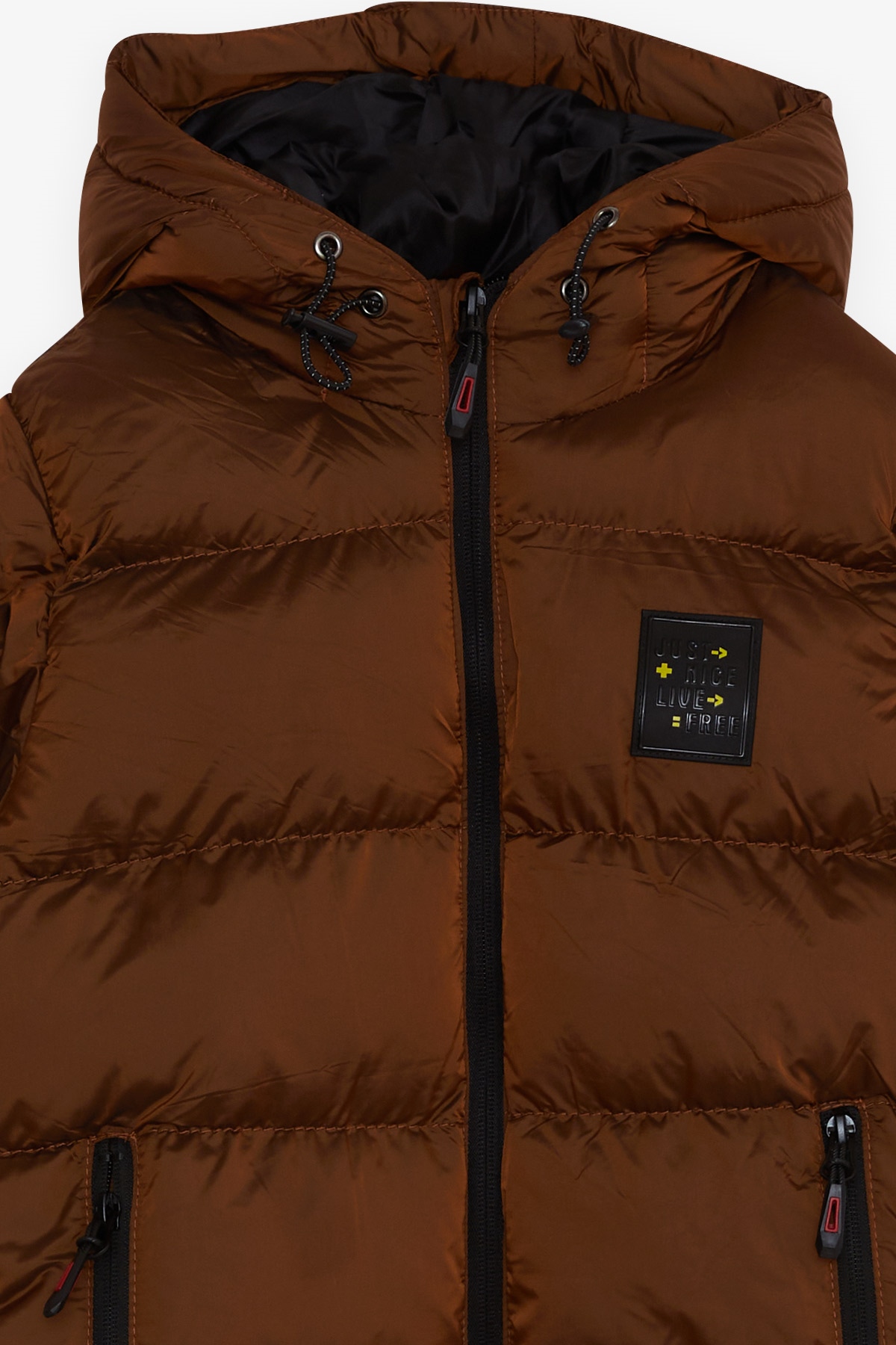 Breeze Erkek Çocuk Mont Fermuarlı Kapüşonlu Kahverengi (2-6 Yaş)