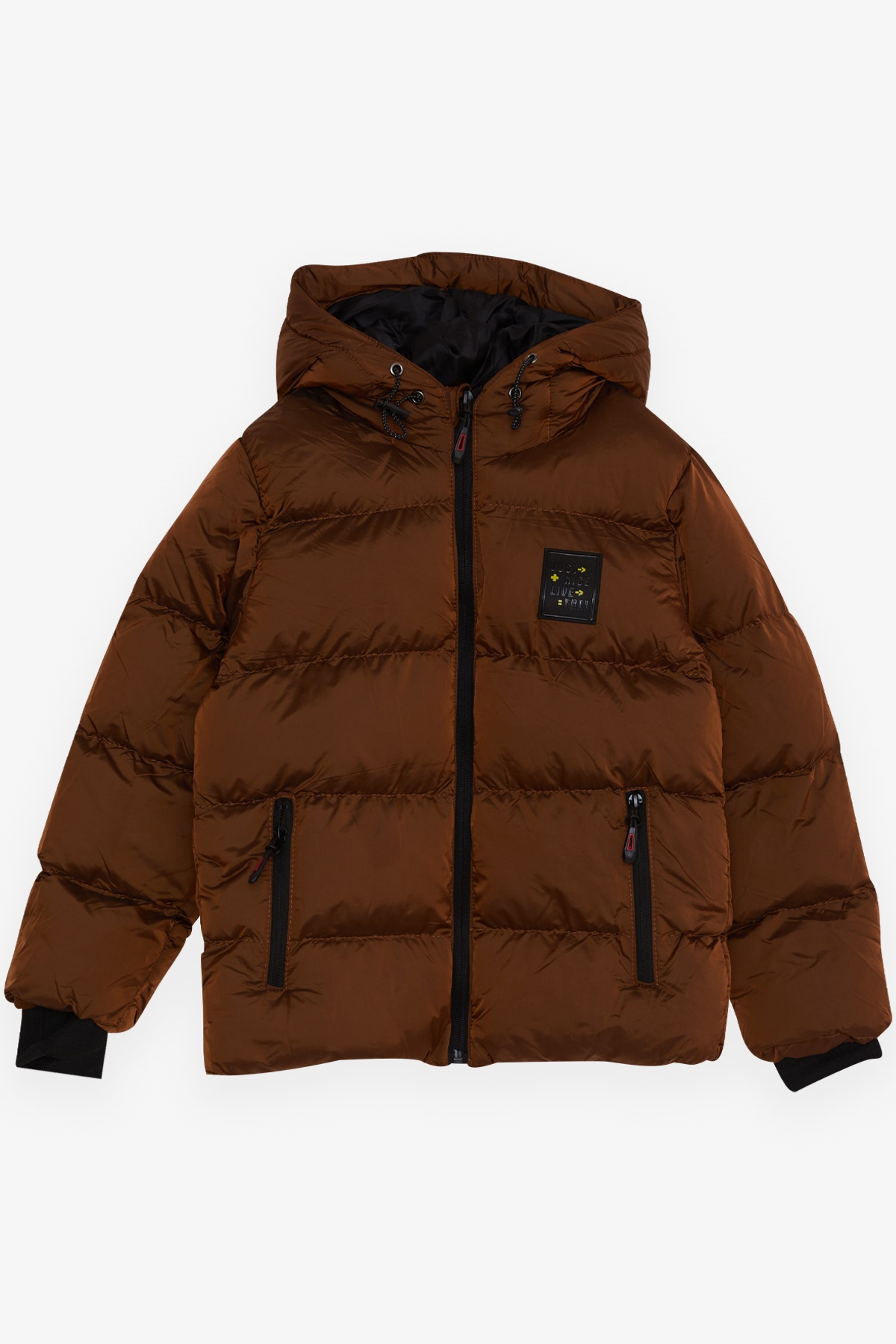 Breeze Erkek Çocuk Mont Fermuarlı Kapüşonlu Kahverengi (2-6 Yaş)