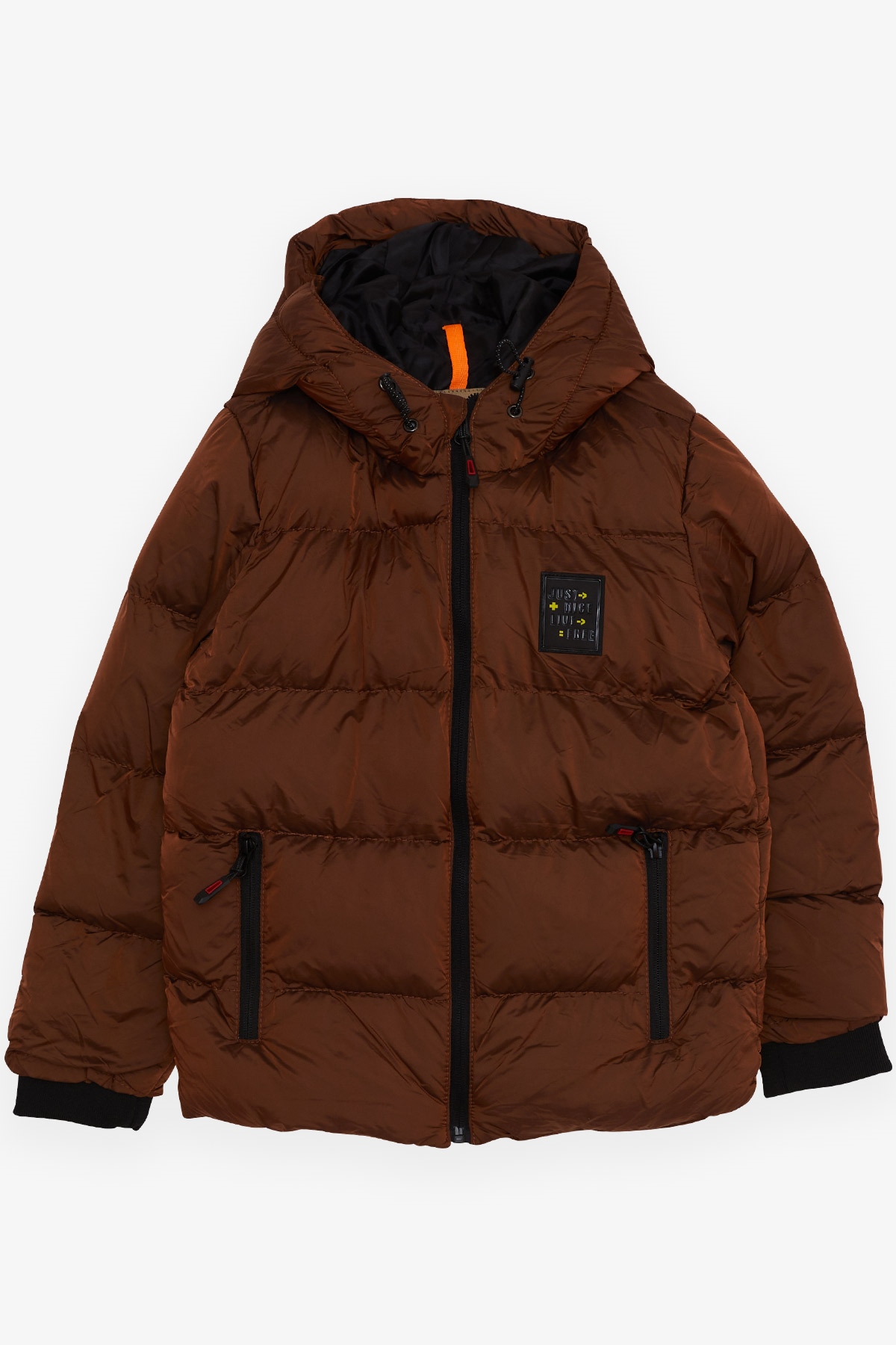 Breeze Erkek Çocuk Mont Fermuarlı Kapüşonlu Kahverengi (2-6 Yaş)