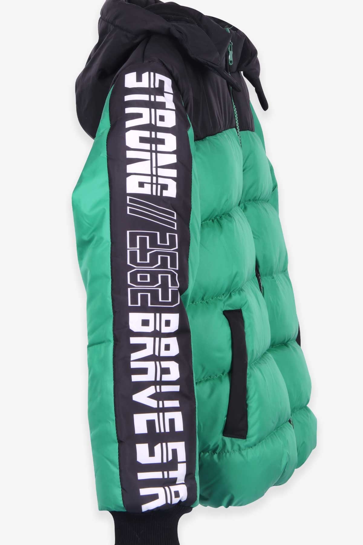 Breeze Erkek Çocuk Mont Kapüşonlu Yeşil (7-10 Yaş)
