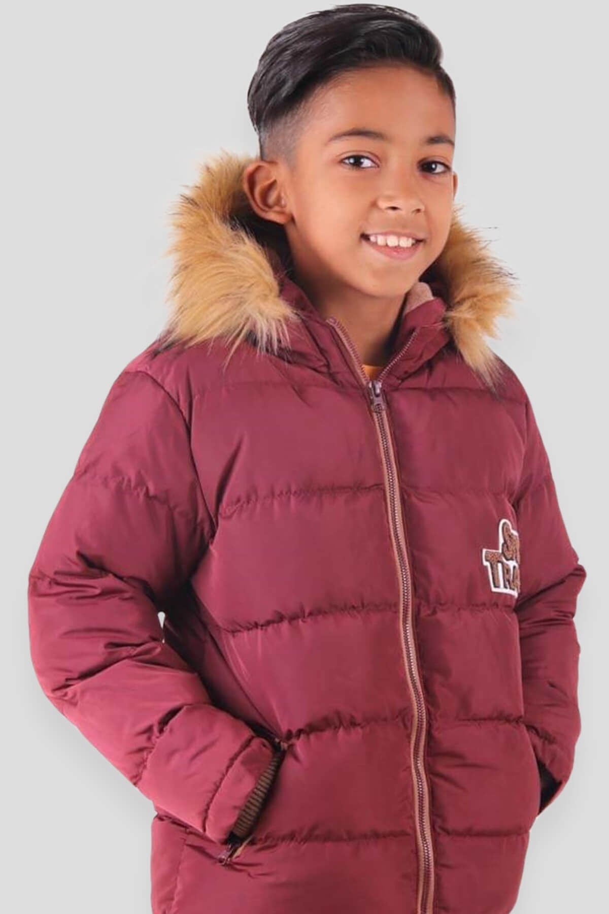 Breeze Erkek Çocuk Mont Kürklü Bordo (3-6 Yaş)