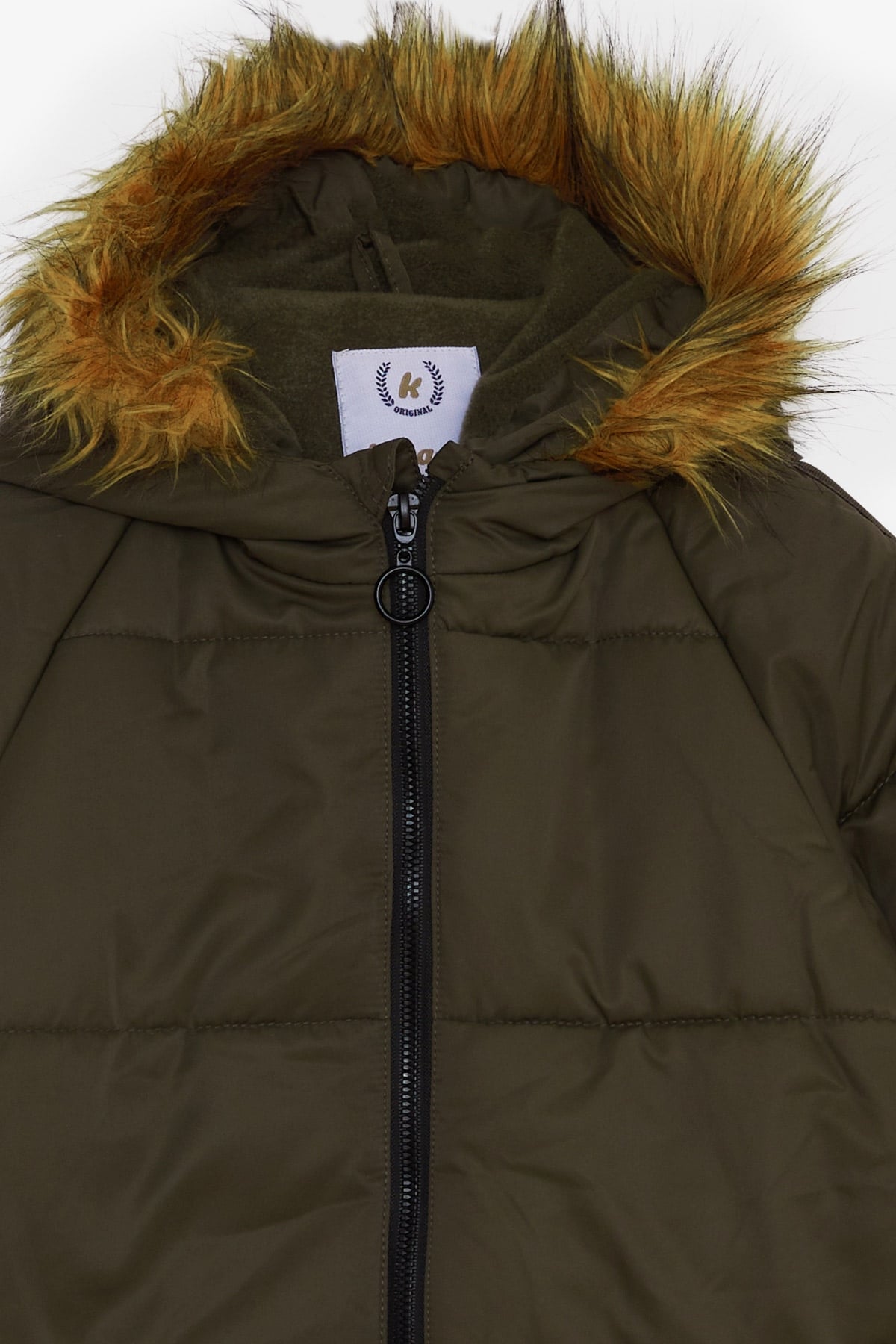 Breeze Erkek Çocuk Mont Slogan Baskılı Haki Yeşil (6-9 Yaş)