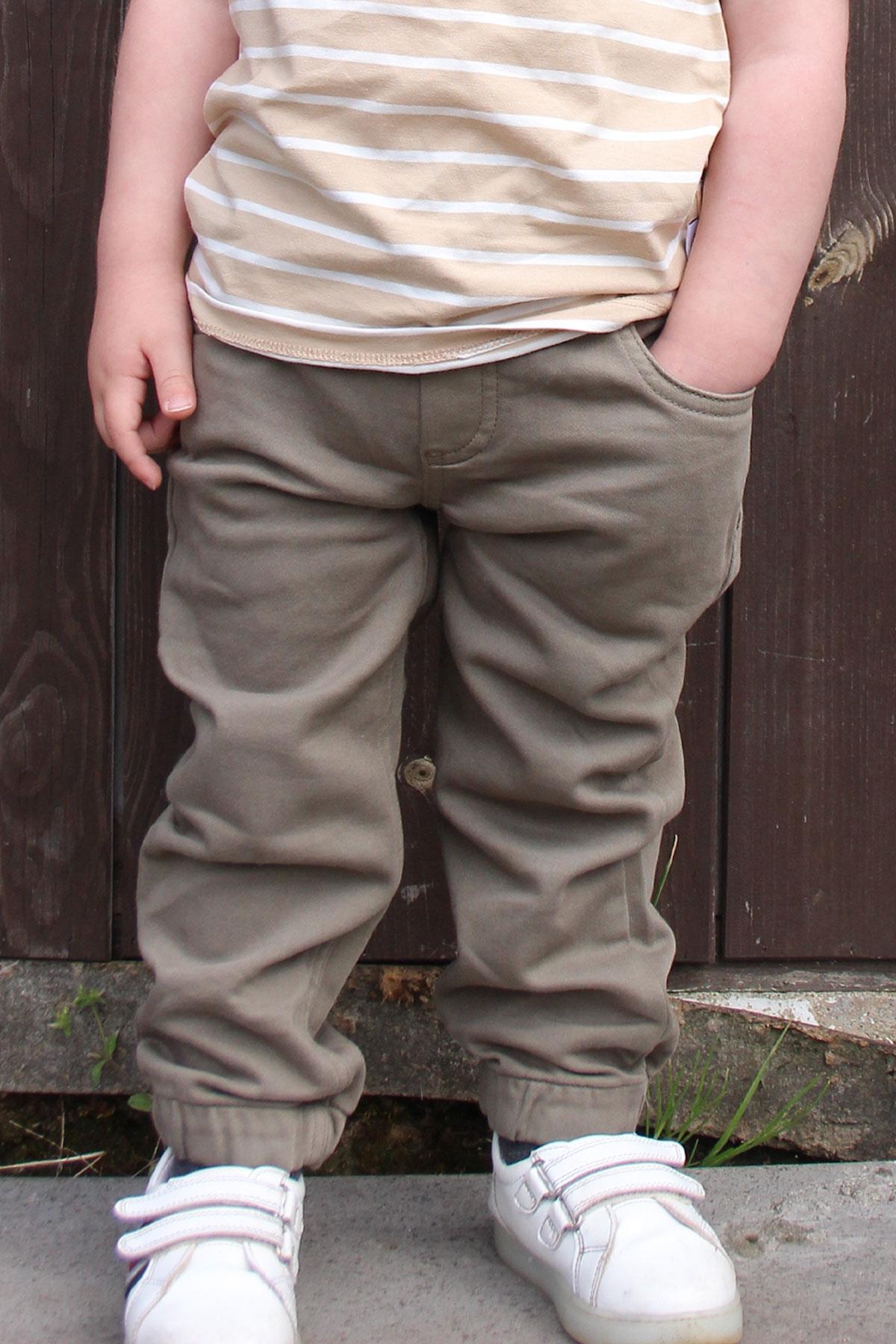 Breeze Erkek Çocuk Pantolon Bağcıklı Beli Paçası Lastikli Koyu Haki Yeşil (1.5-5 Yaş)