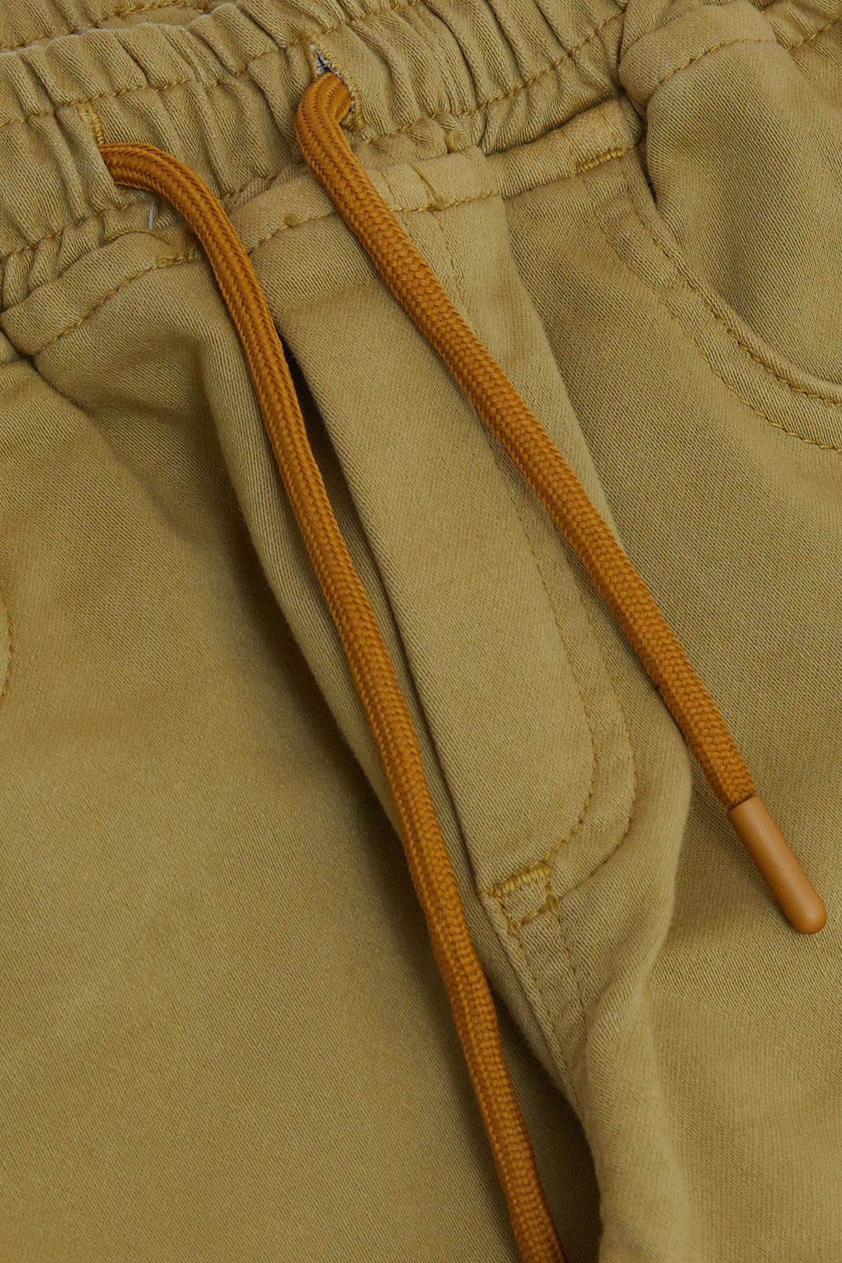 Breeze Erkek Çocuk Pantolon Bağcıklı Beli Paçası Lastikli Haki Yeşil (6-10 Yaş)