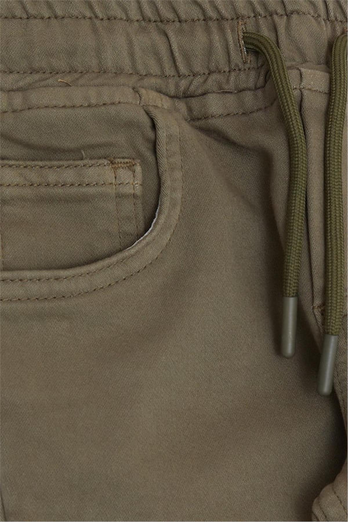 Breeze Erkek Çocuk Pantolon Bağcıklı Beli Paçası Lastikli Koyu Haki Yeşil (1.5-5 Yaş)