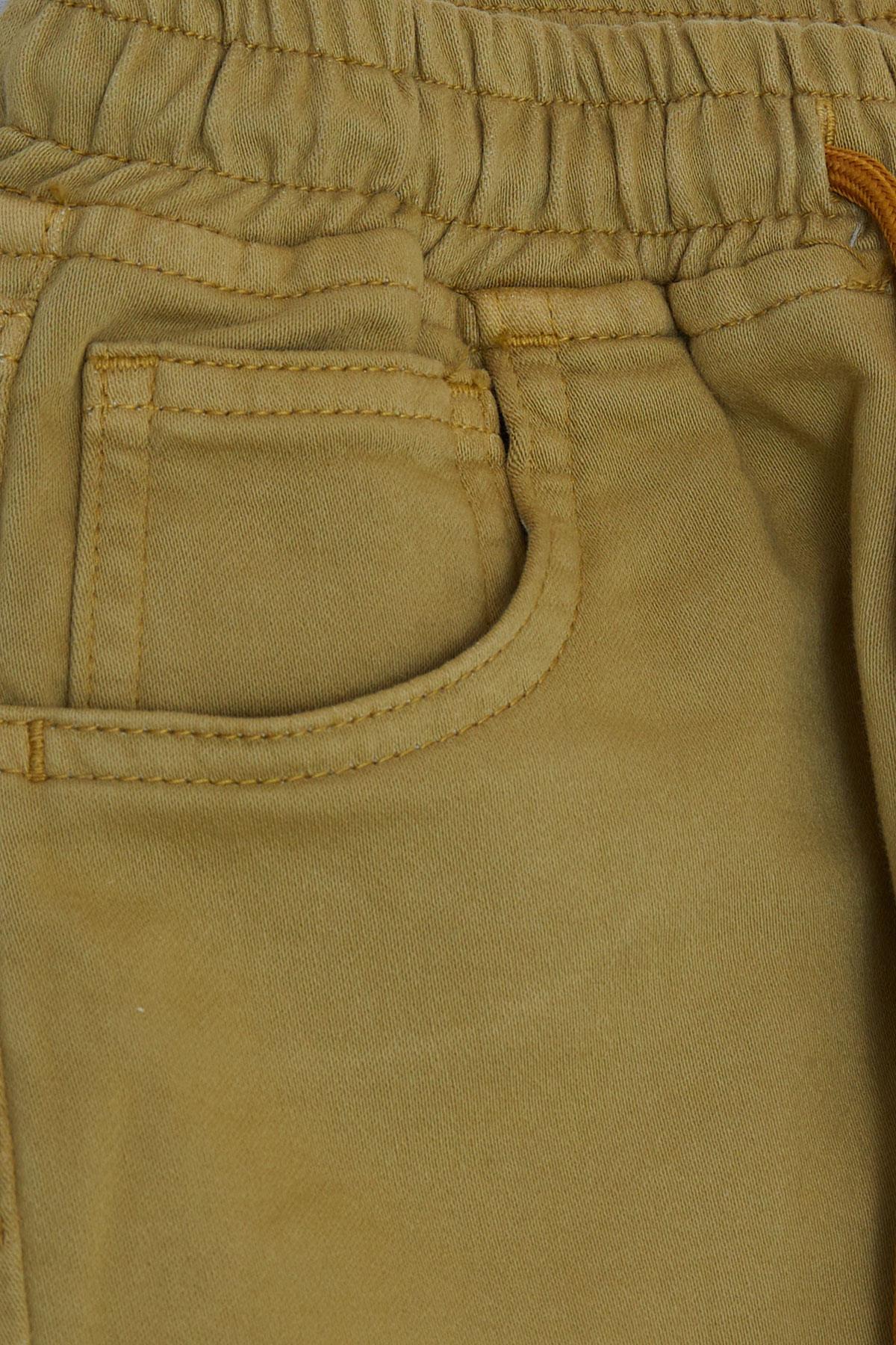 Breeze Erkek Çocuk Pantolon Bağcıklı Beli Paçası Lastikli Haki Yeşil (6-10 Yaş)