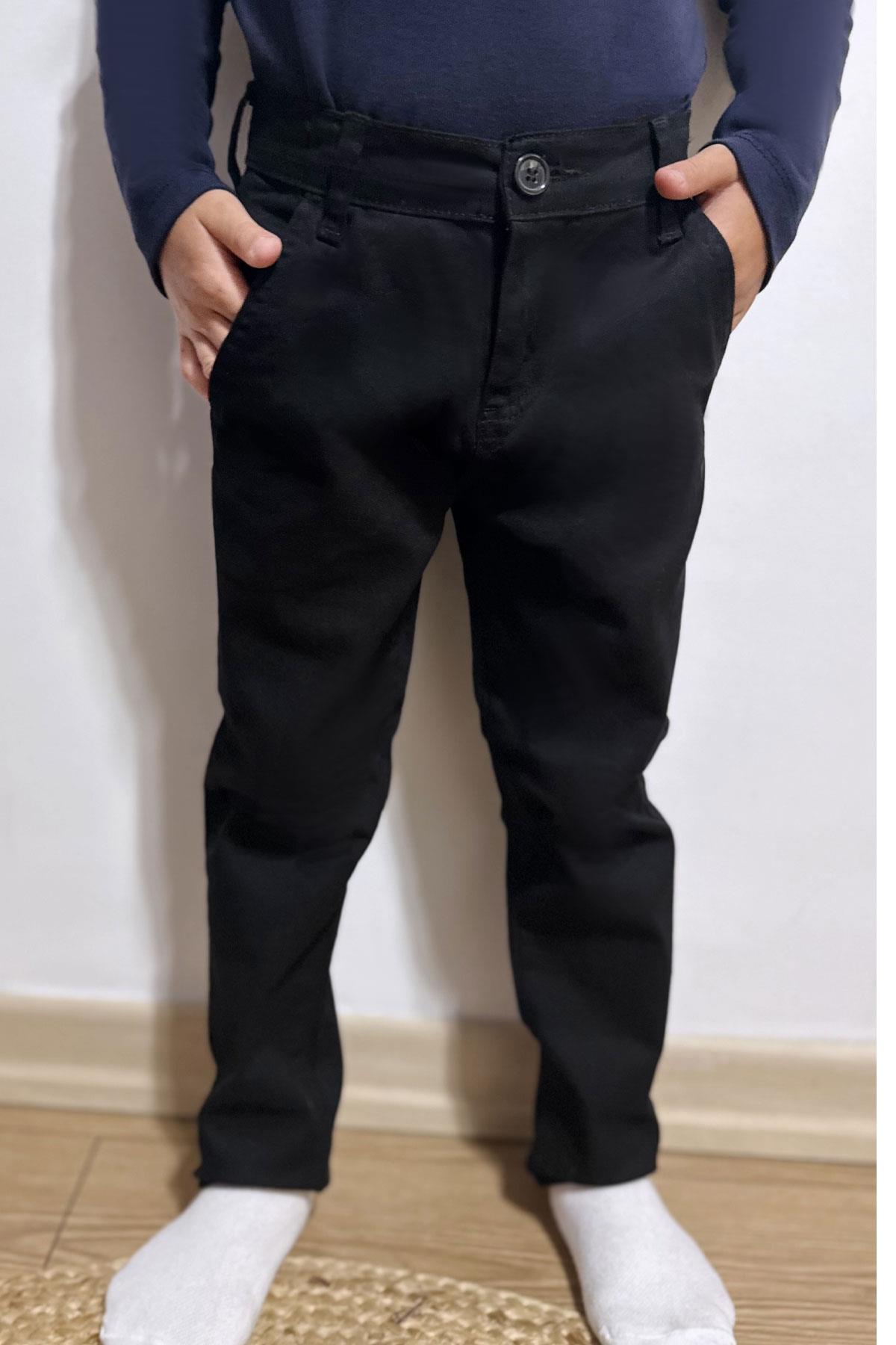 Breeze Erkek Çocuk Pantolon Gabardin Basic Siyah (3-7 Yaş)