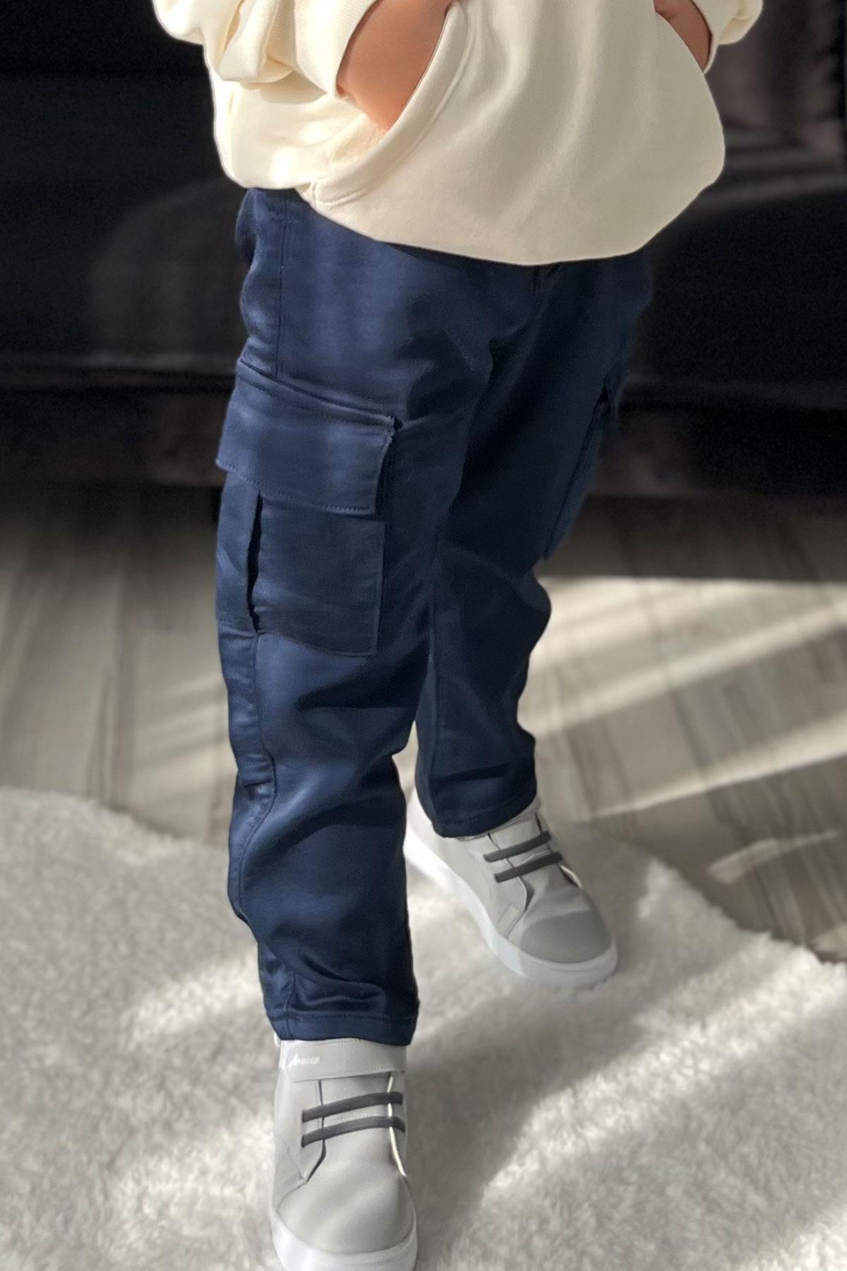 Breeze Erkek Çocuk Pantolon Kargo Cepli Beli Lastikli Lacivert (6 Yaş)
