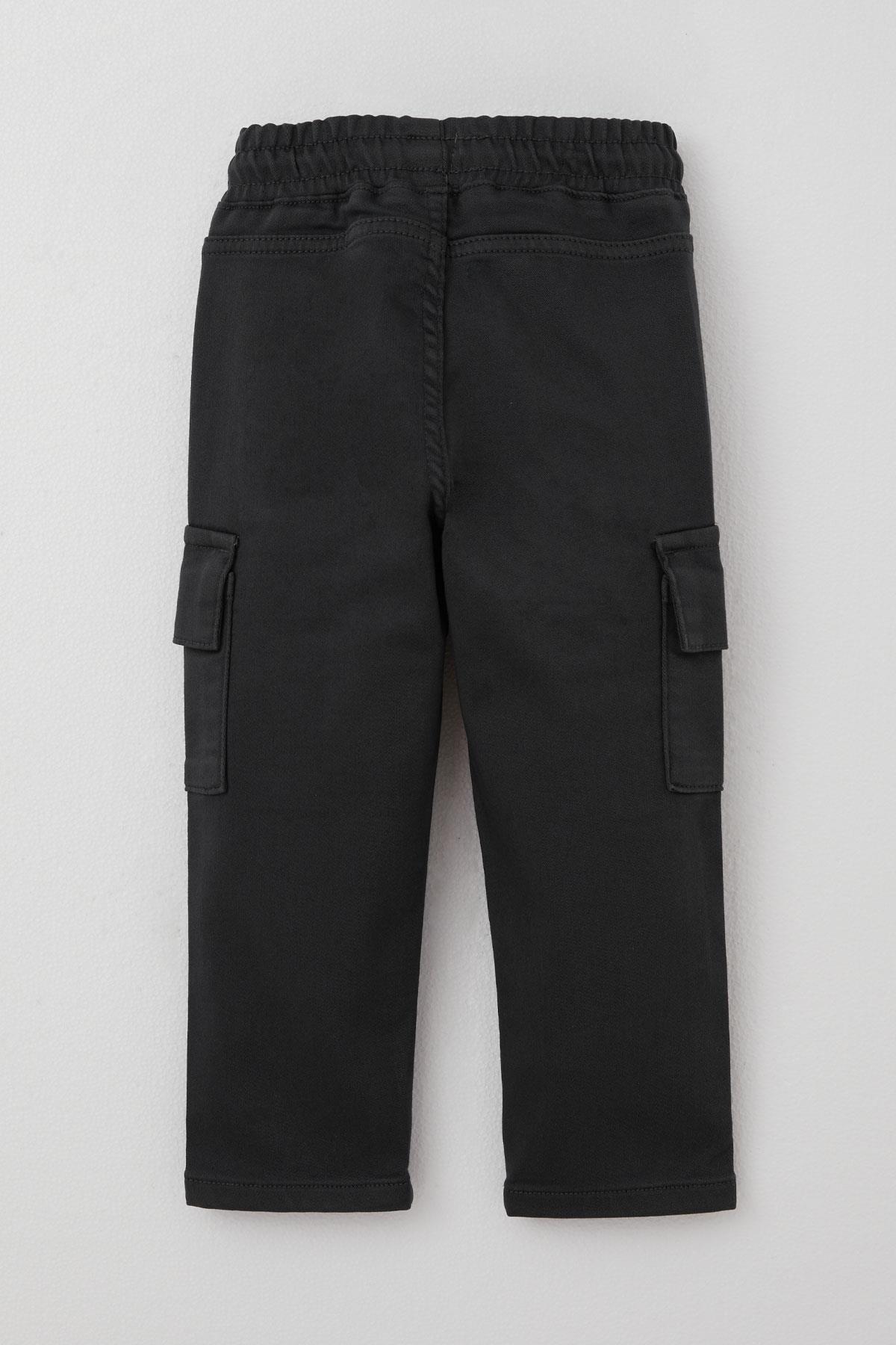 Breeze Erkek Çocuk Pantolon Kargo Cepli Beli Lastikli Füme (1.5-5 Yaş)