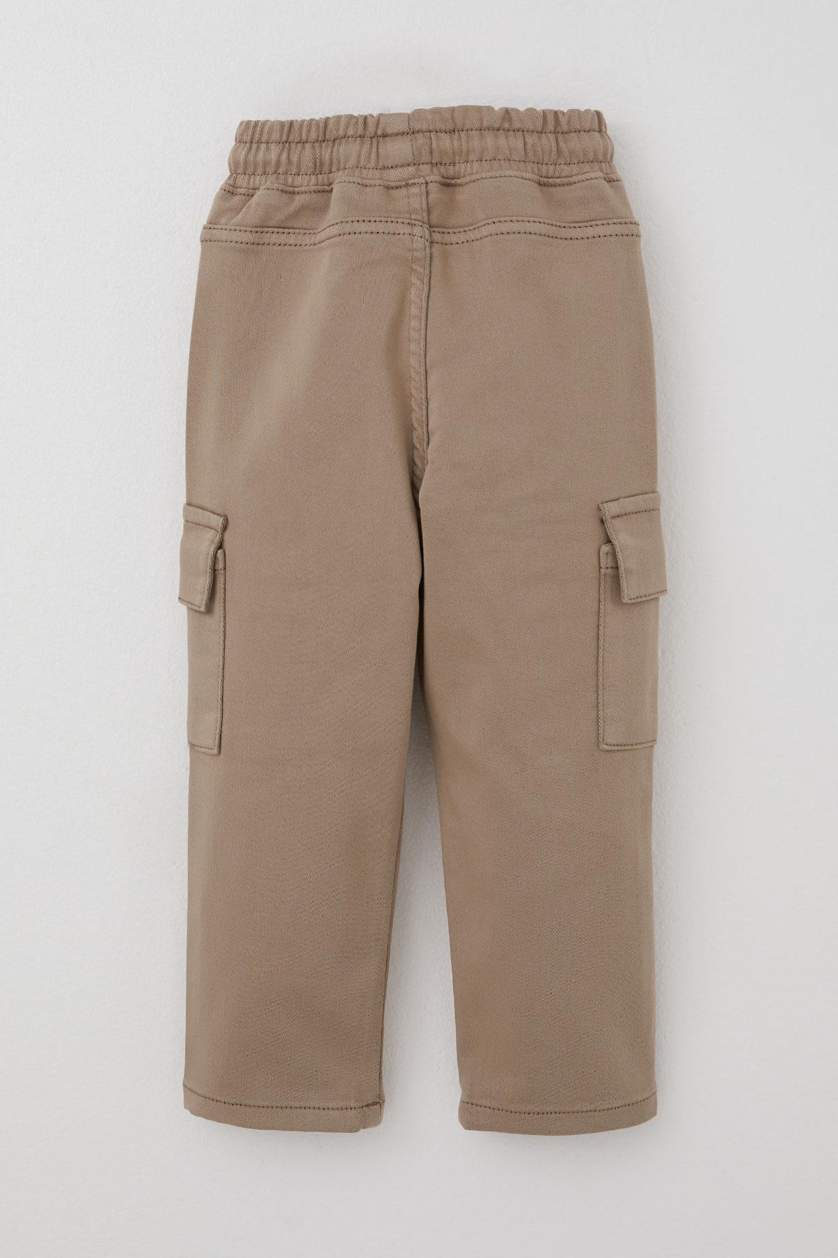 Breeze Erkek Çocuk Pantolon Kargo Cepli Beli Lastikli Bej (1.5-5 Yaş)