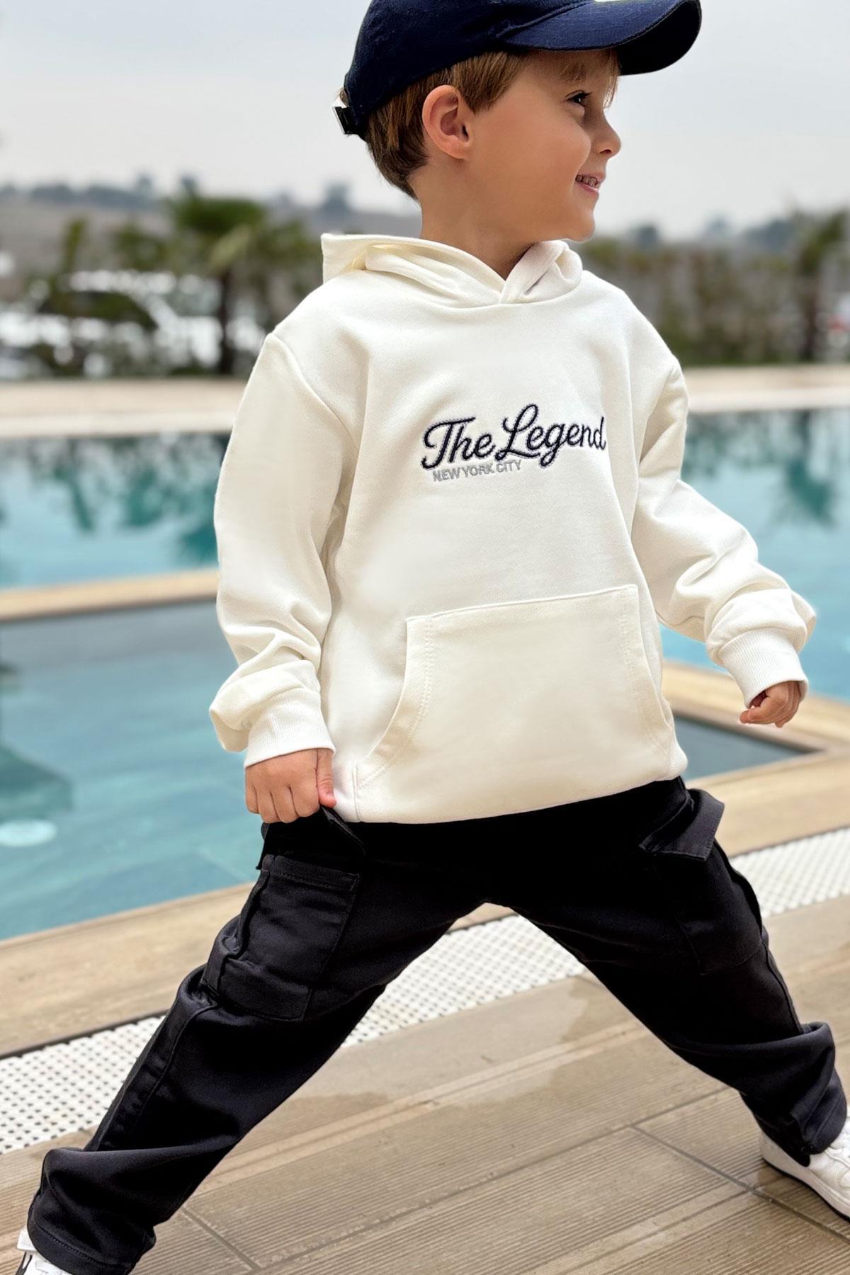 Breeze Erkek Çocuk Pantolon Kargo Cepli Beli Lastikli Siyah (1.5-5 Yaş)