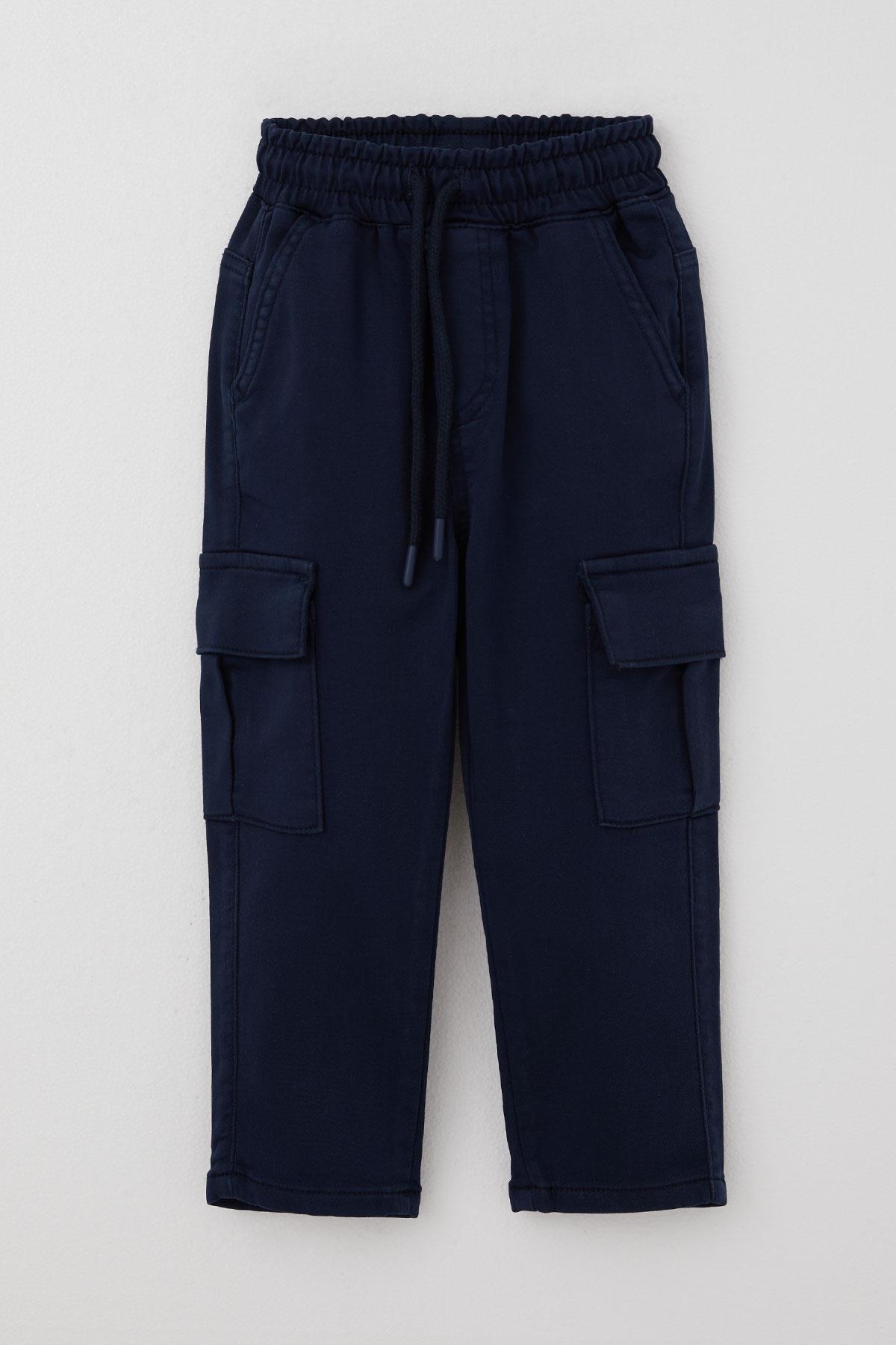 Breeze Erkek Çocuk Pantolon Kargo Cepli Beli Lastikli Lacivert (1.5-5 Yaş)