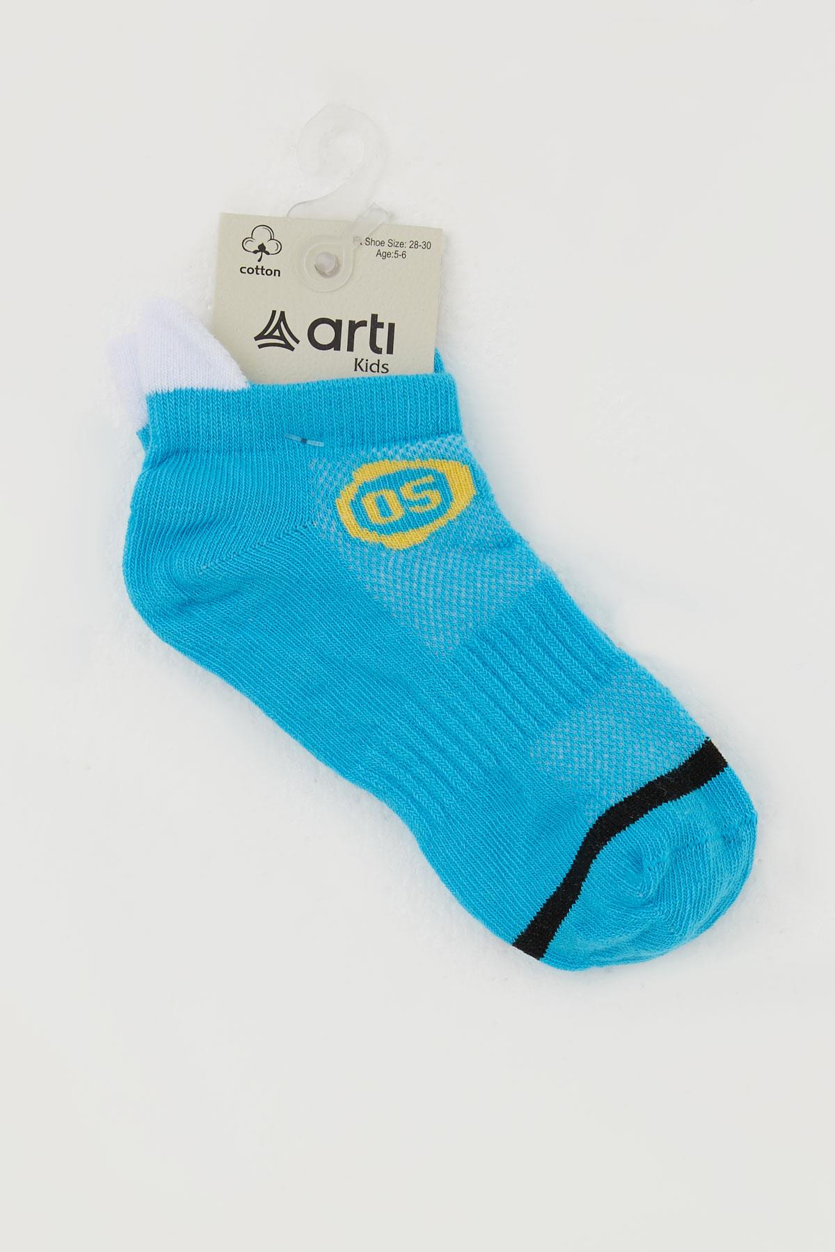 Breeze Erkek Çocuk Patik Çorap Rakam Baskılı Mavi (5-14 Yaş)