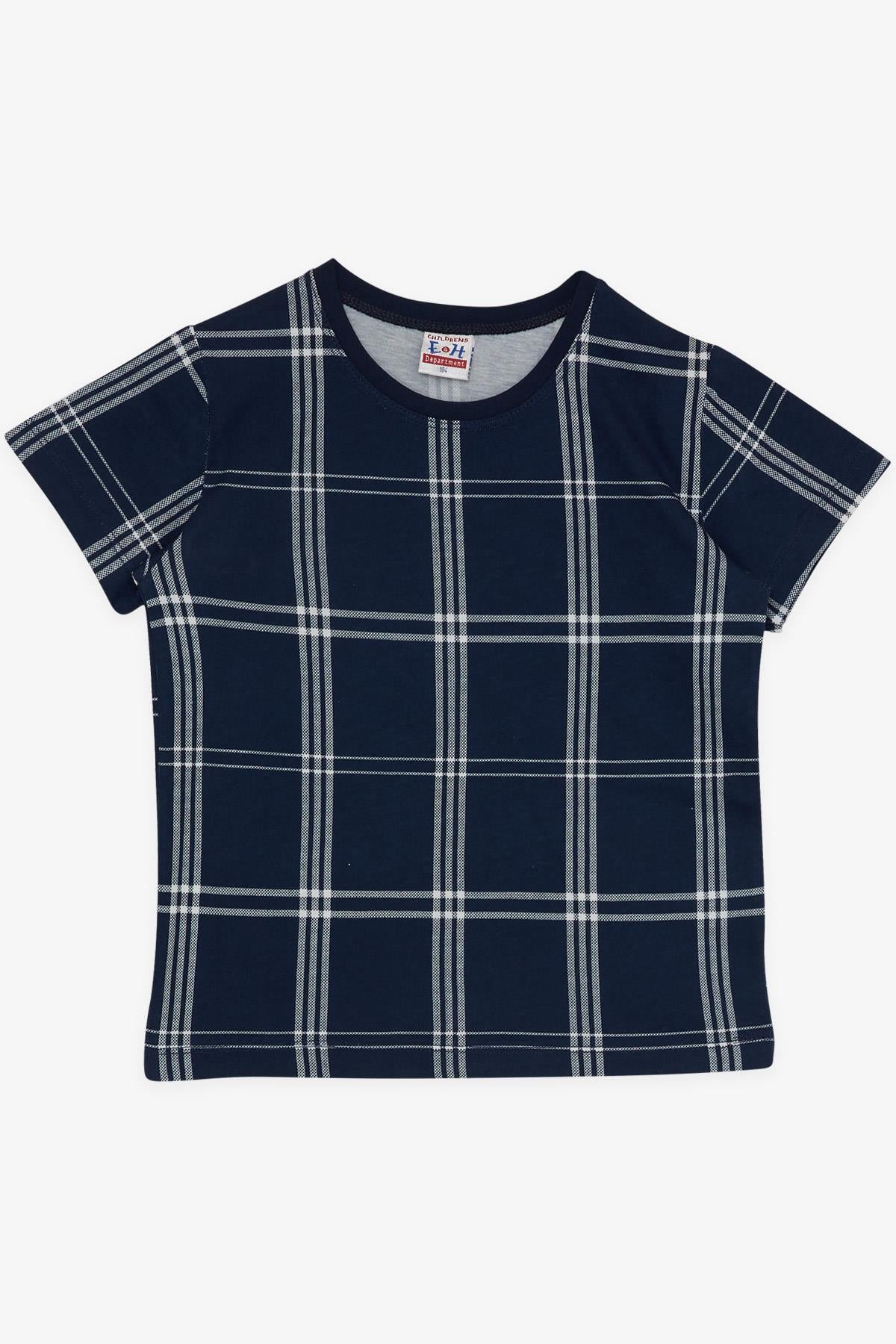 Breeze Erkek Çocuk Pijama Takım Kare Desenlİ Lacivert (4-8 Yaş)